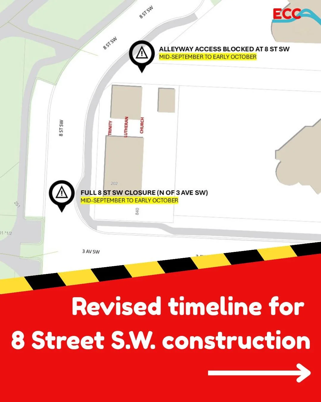 Update: Work is ongoing along 8 St S.W. between 2&ndash;7 Ave. Expect lane and sidewalk closures as construction continues. Thanks for your patience, Calgary!

More info: Link in Bio

#YYCConstruction #DowntownYYC #EauClaireYYC #YYCliving