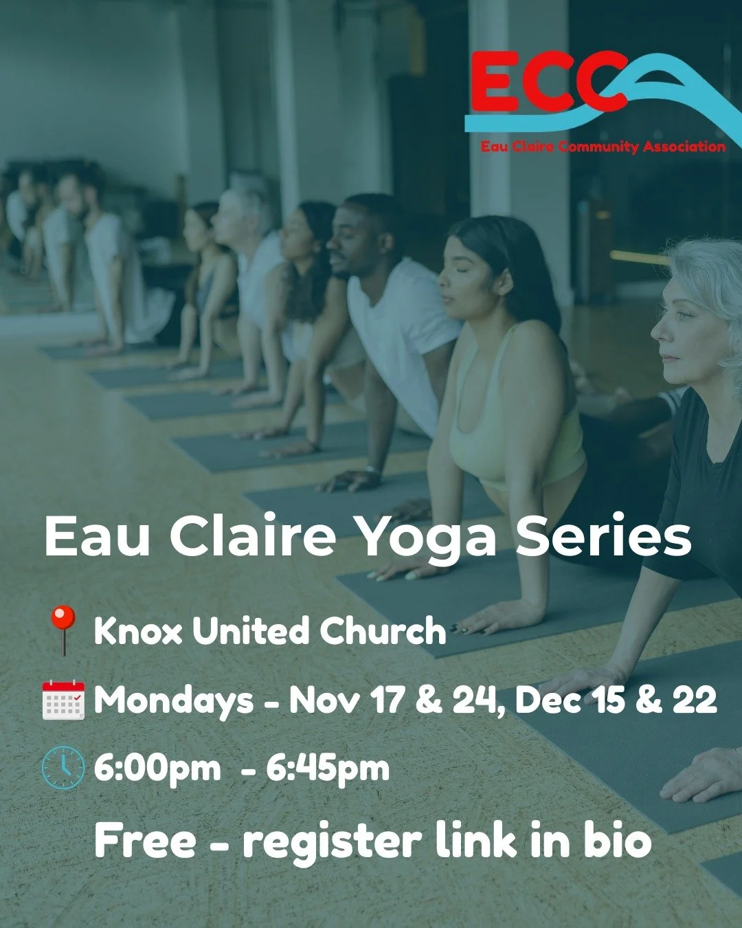 Looking for a relaxing way to ease into the week? Our Eau Claire Yoga Series is offering free Monday evening classes at Knox United Church. Join us for a calm, welcoming session led by a certified instructor.
Reserve your spot here: https://tinyurl.c