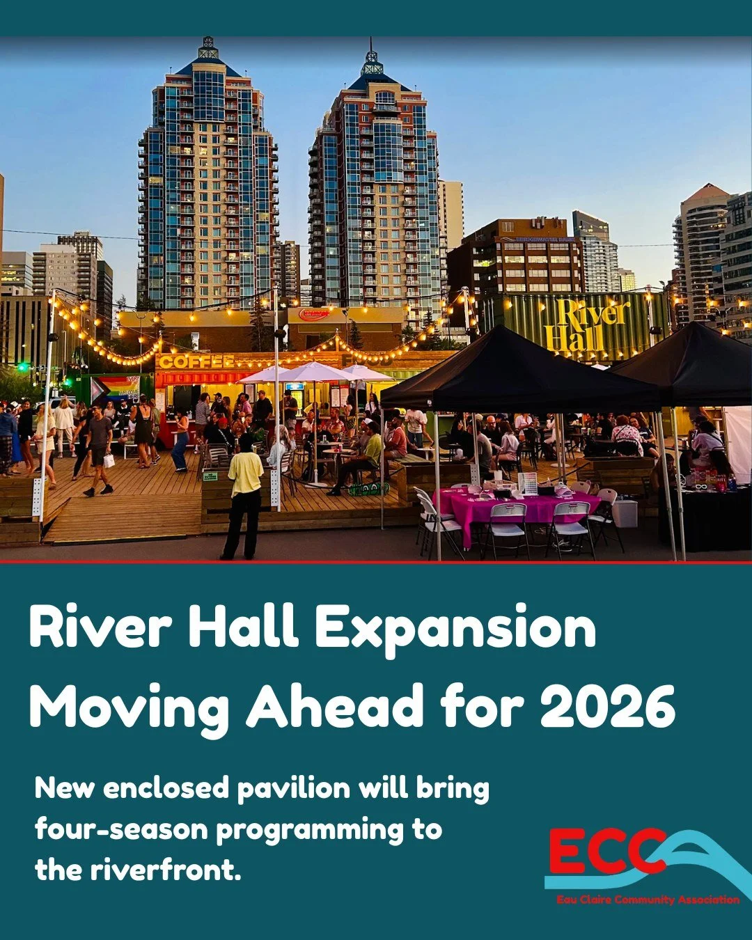 We heard you! After the success of the @riverhallyyc So Long Summer Series and the recent approval of land use redesignation for Lot 6, the next phase of River Hall is officially in motion. The City is planning to expand the structures on site and ad