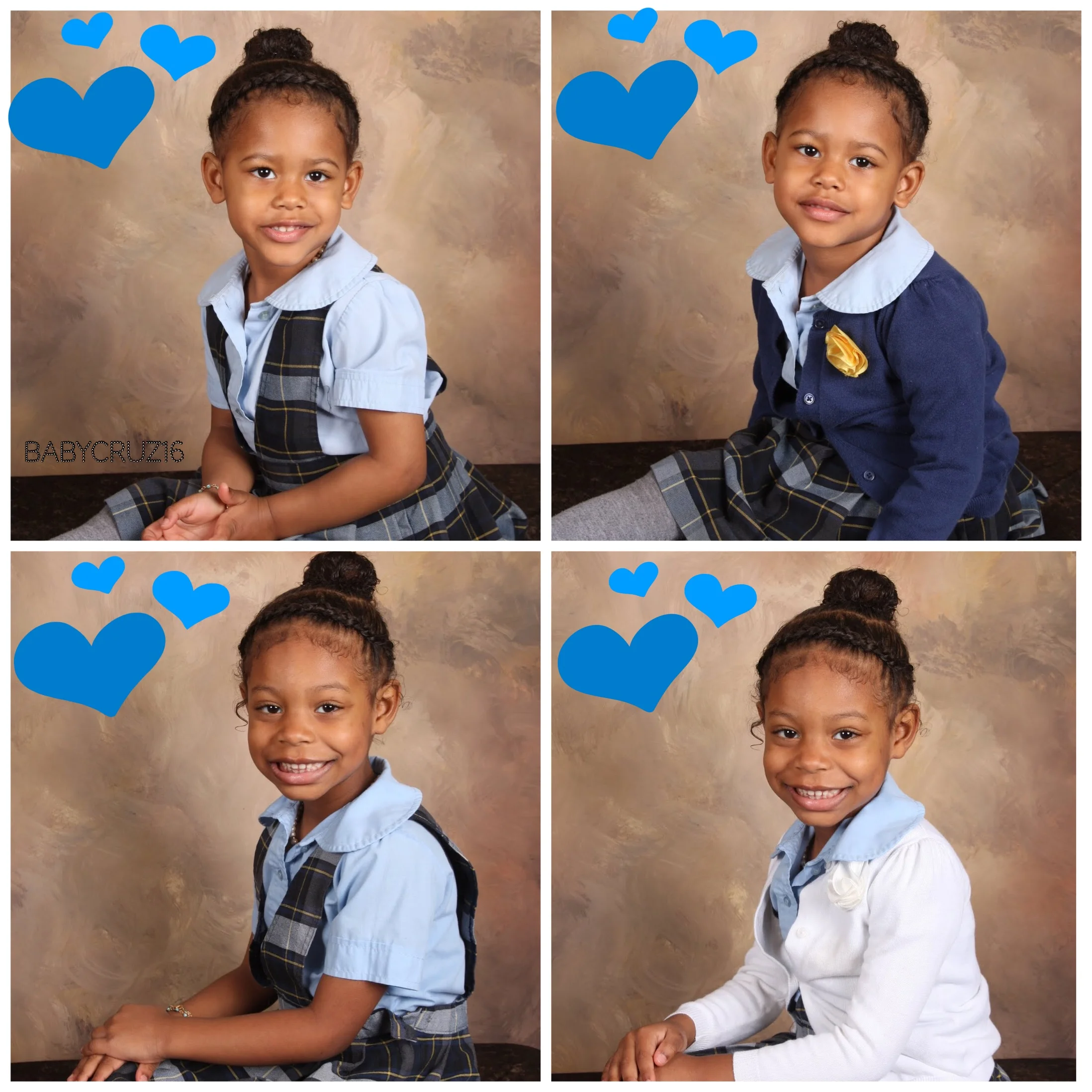 With their school's uniform