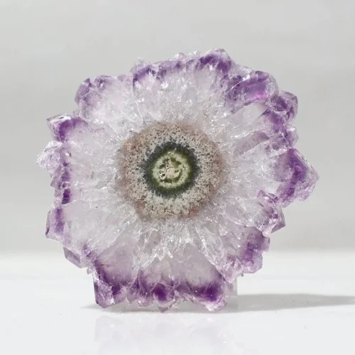 Amethyst stalactite slice macro