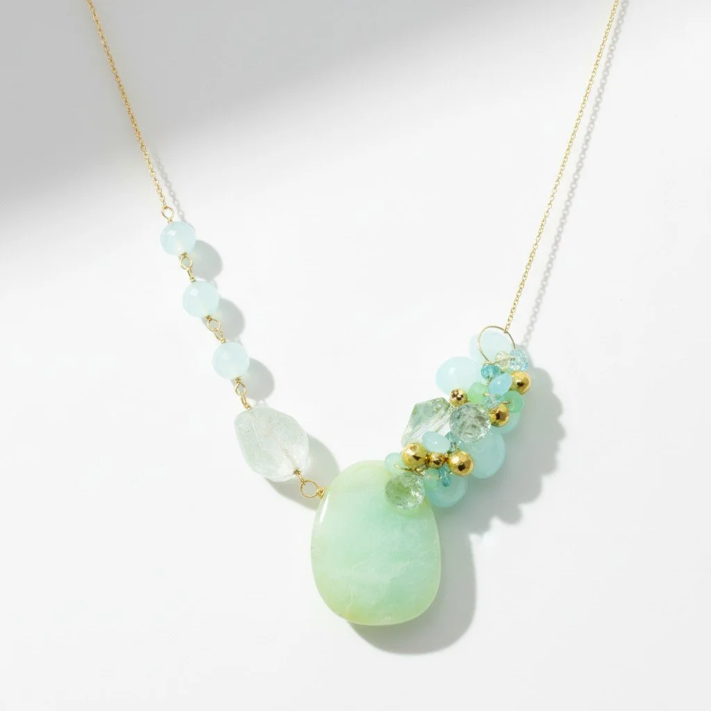 PERUVIAN OPAL GEMSTONE SANTA ANA NECKLACE