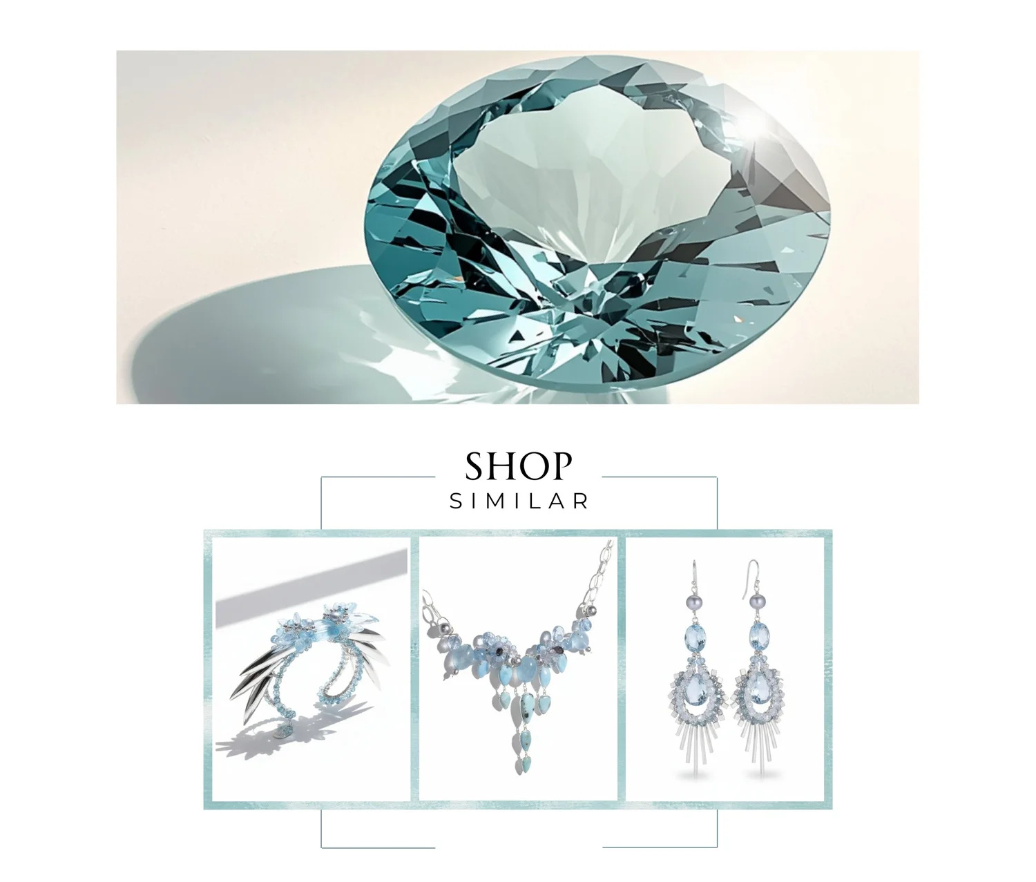 Aquamarine pastel gemstone jewelry by Andrea Li