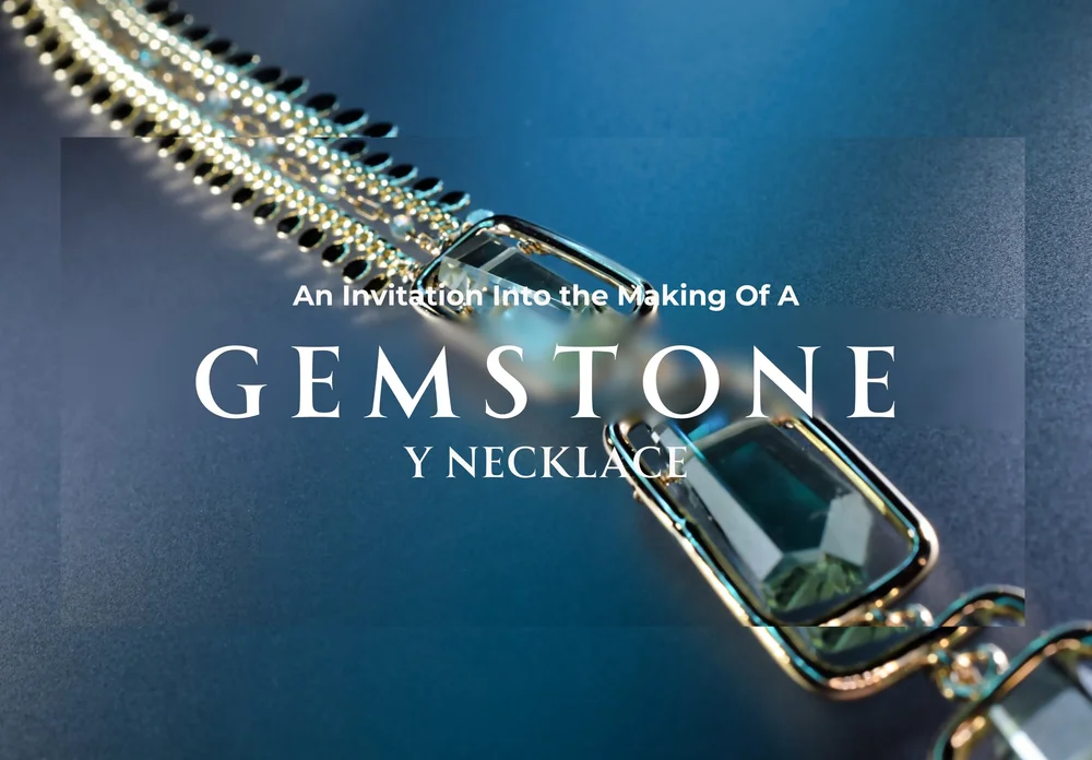 The Gold Long Green Gemstone Y-Drop Necklace, a one-of-a-kind Tamar collection piece by Andrea Li