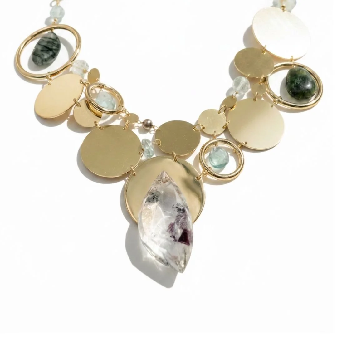 Xerophyte Multi Disk Statement Necklace