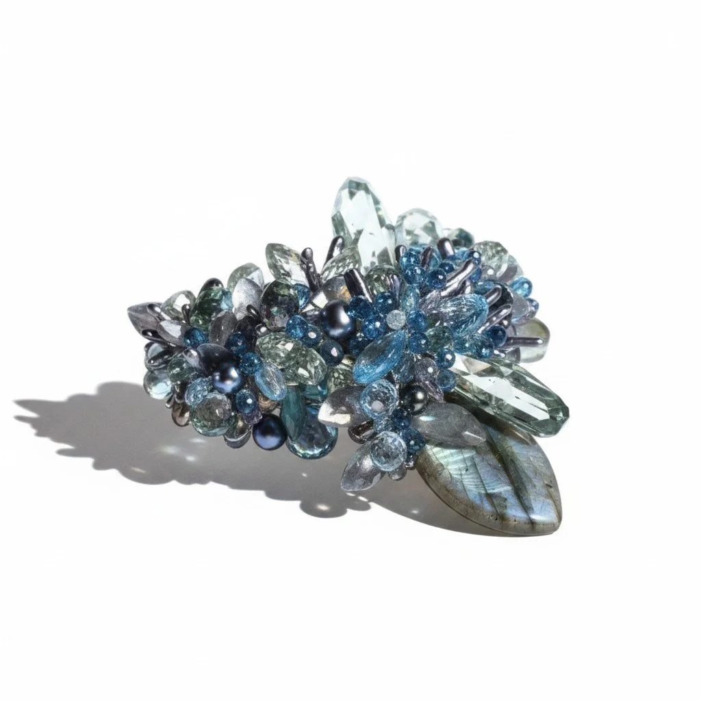 Signature Statement Gemstone &amp; Labradorite Cuff Bracelet