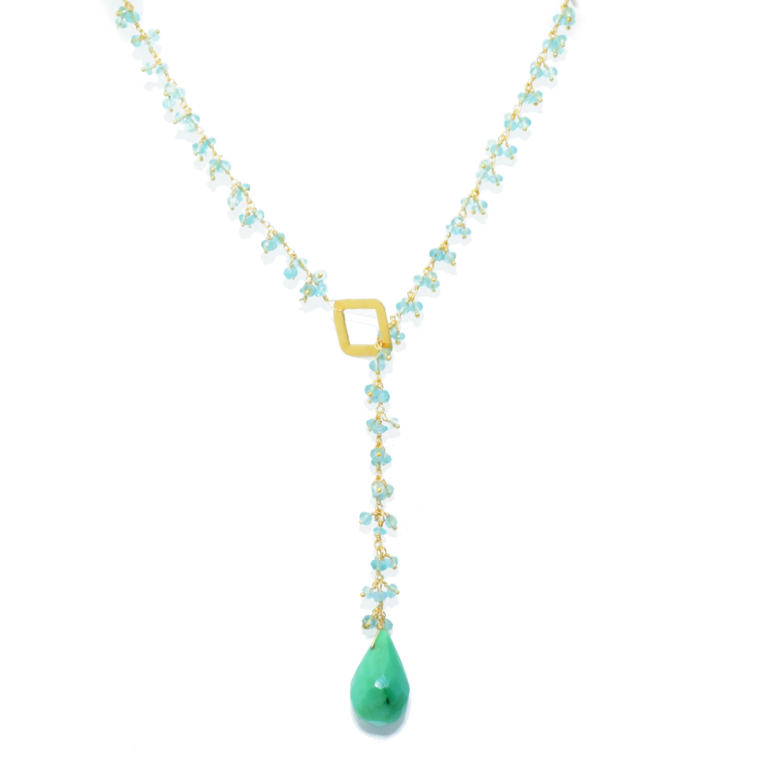 GEMSTONE VINE LARIAT NECKLACE