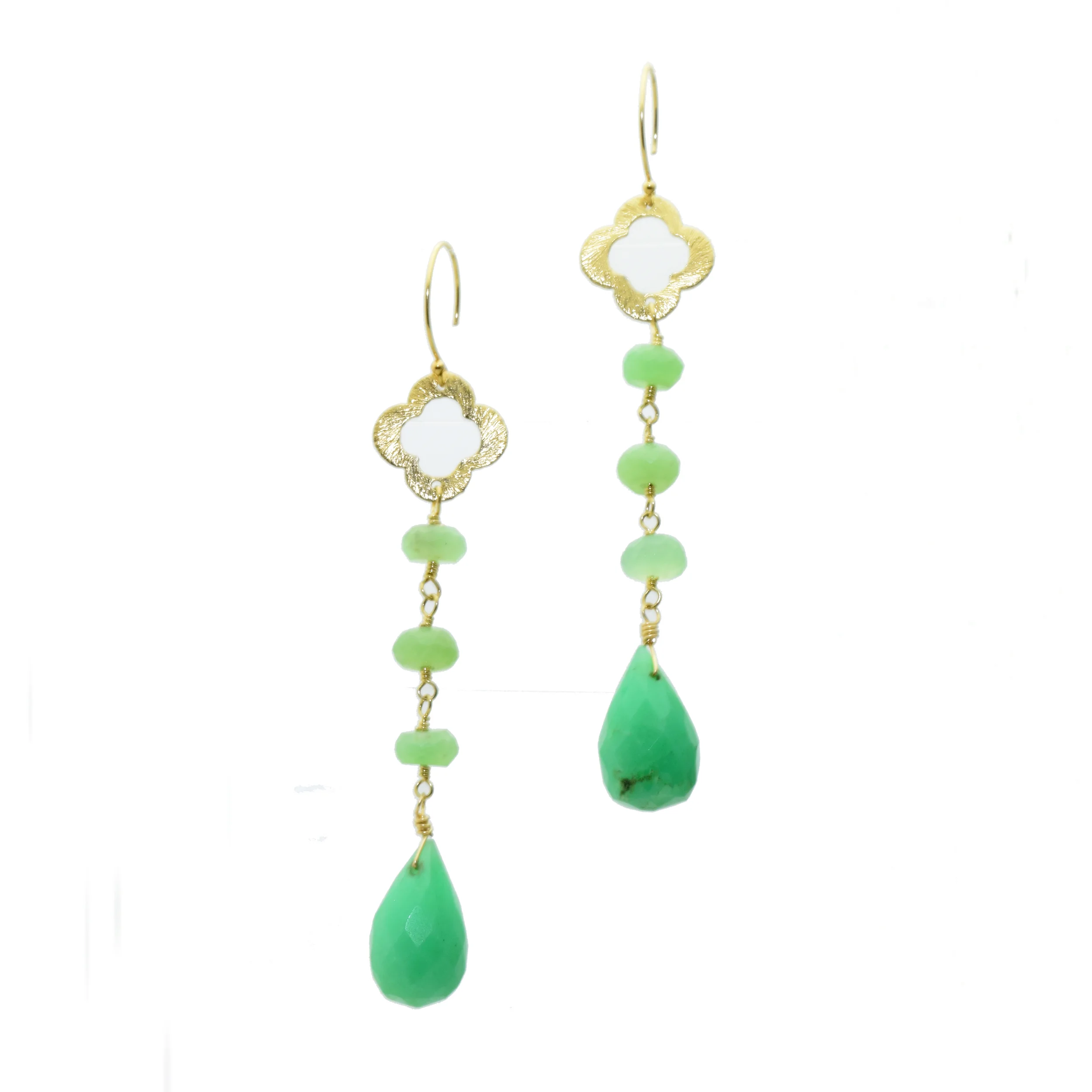 CHRYSOPRASE GEMSTONE OASIS 3/4 EARRING