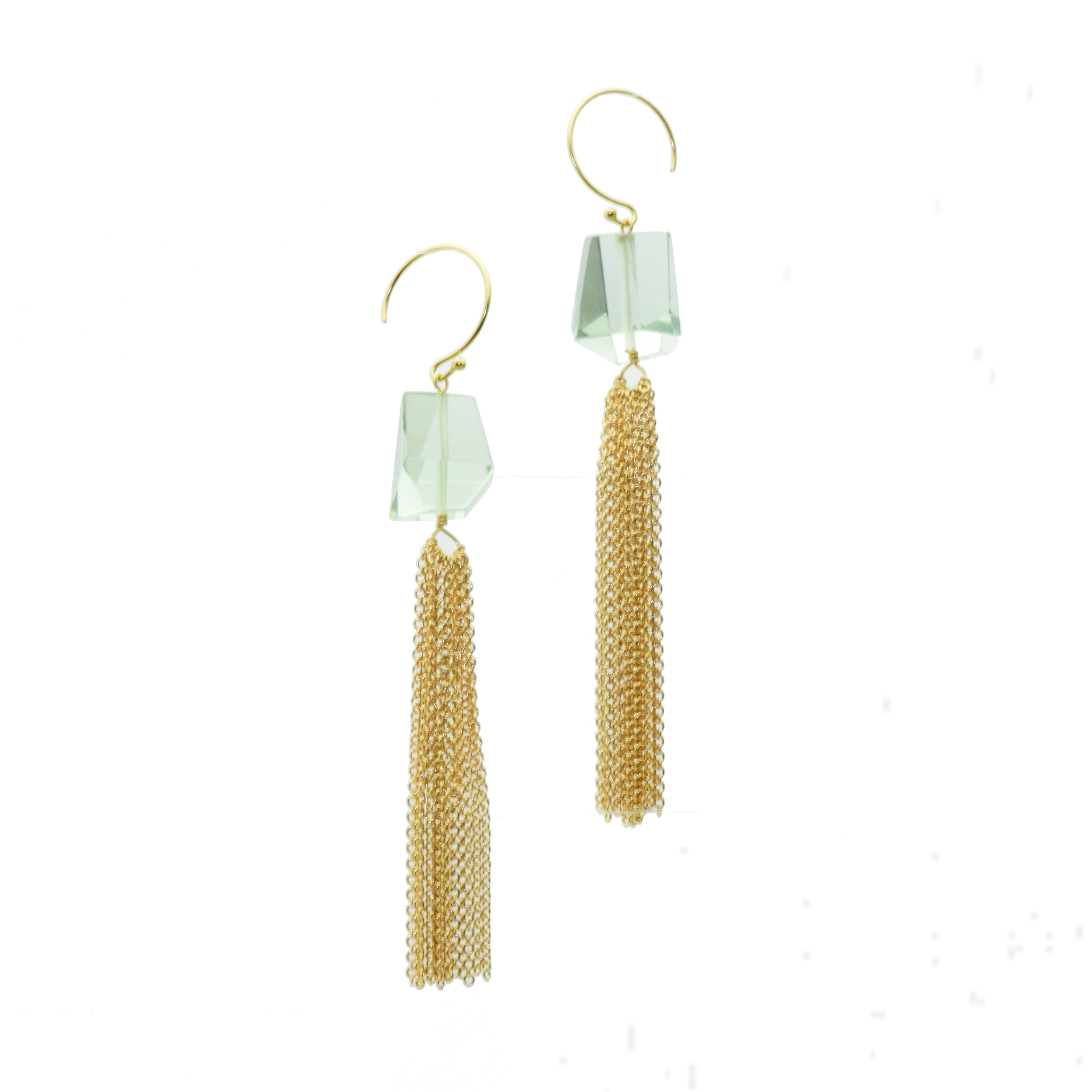 GREEN AMETHYST PALM EARRING