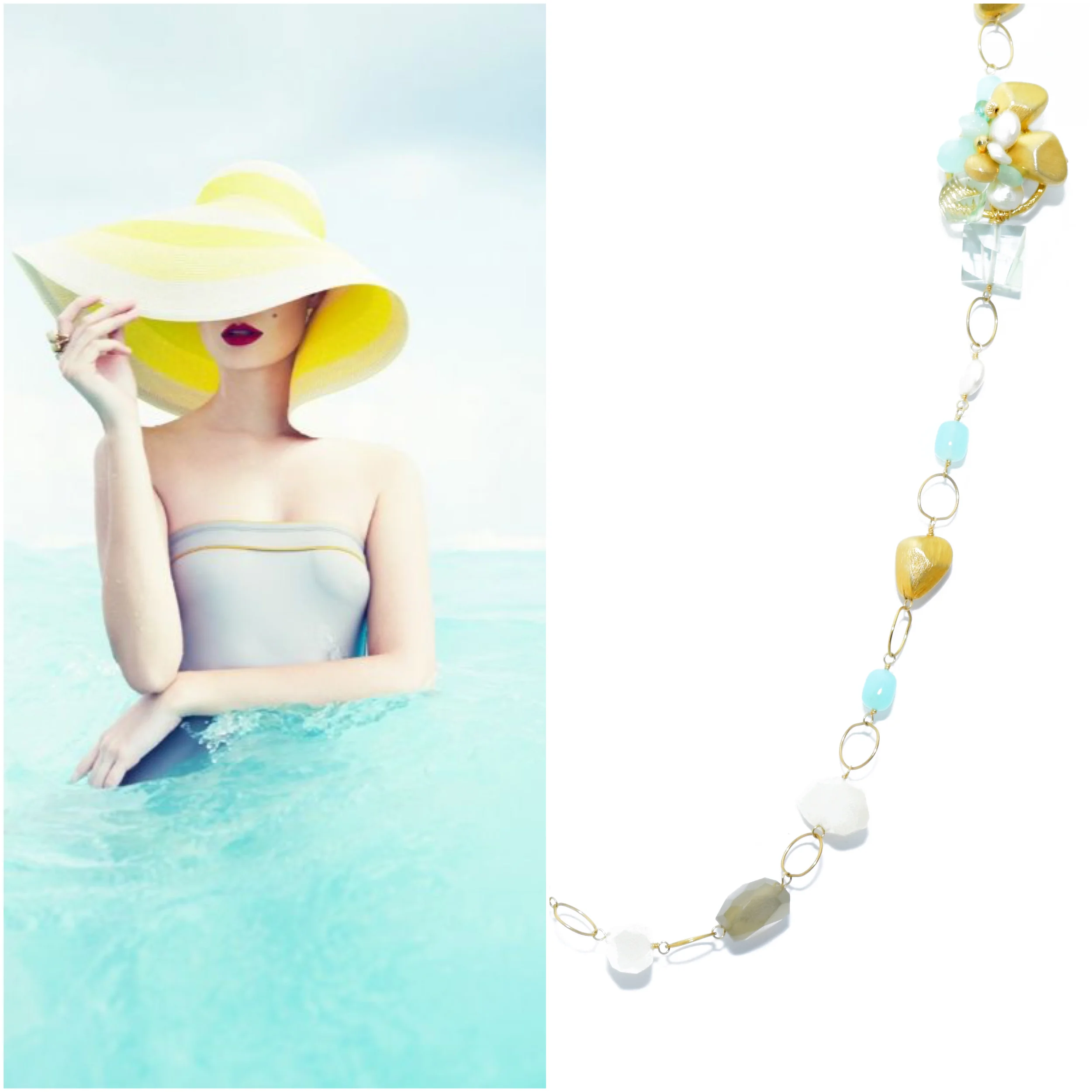 Long Layering Gemstone Necklace