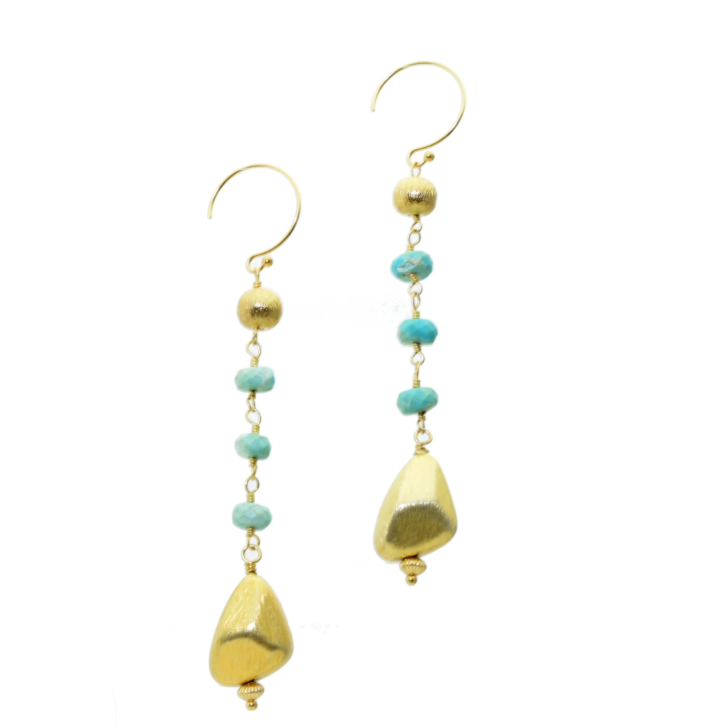 TURQUOISE GEMSTONE OASIS 4/4 EARRING