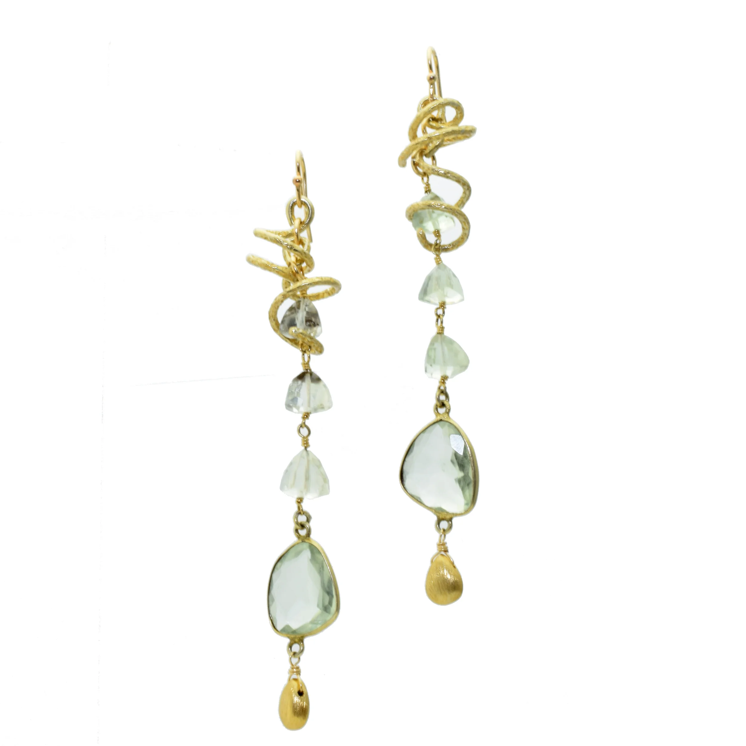 GREEN AMETHYST SPIRAL EARRING
