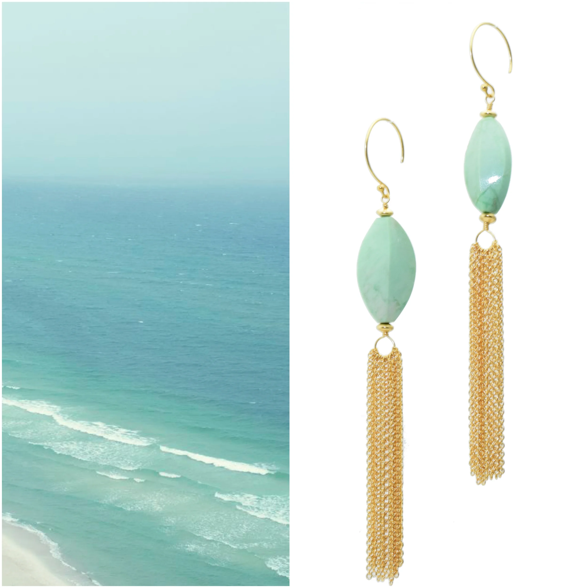 Turquoise Tassel Earrings