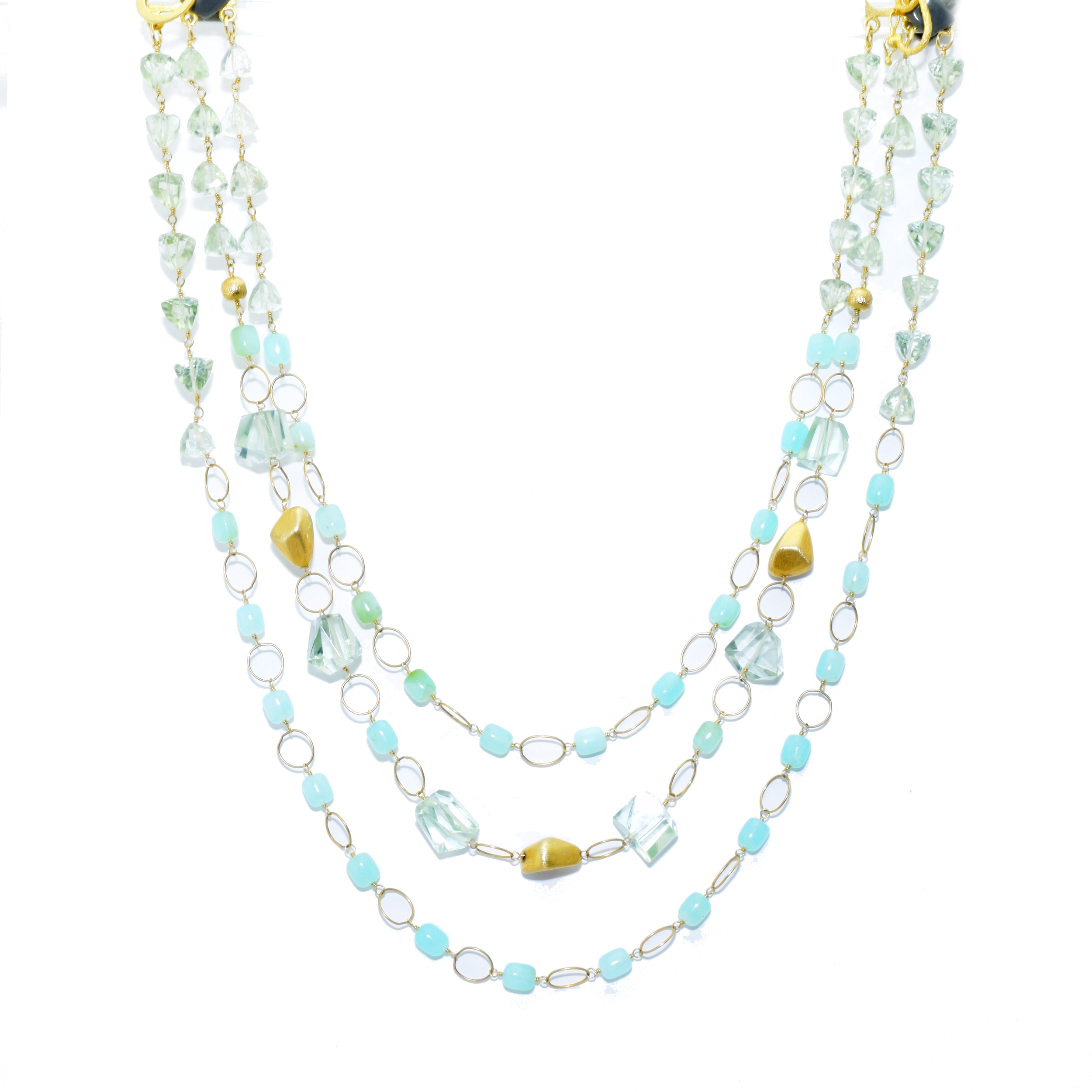 GEMSTONE MULTI STRAND PLAYFULLY POSH NECKLACE