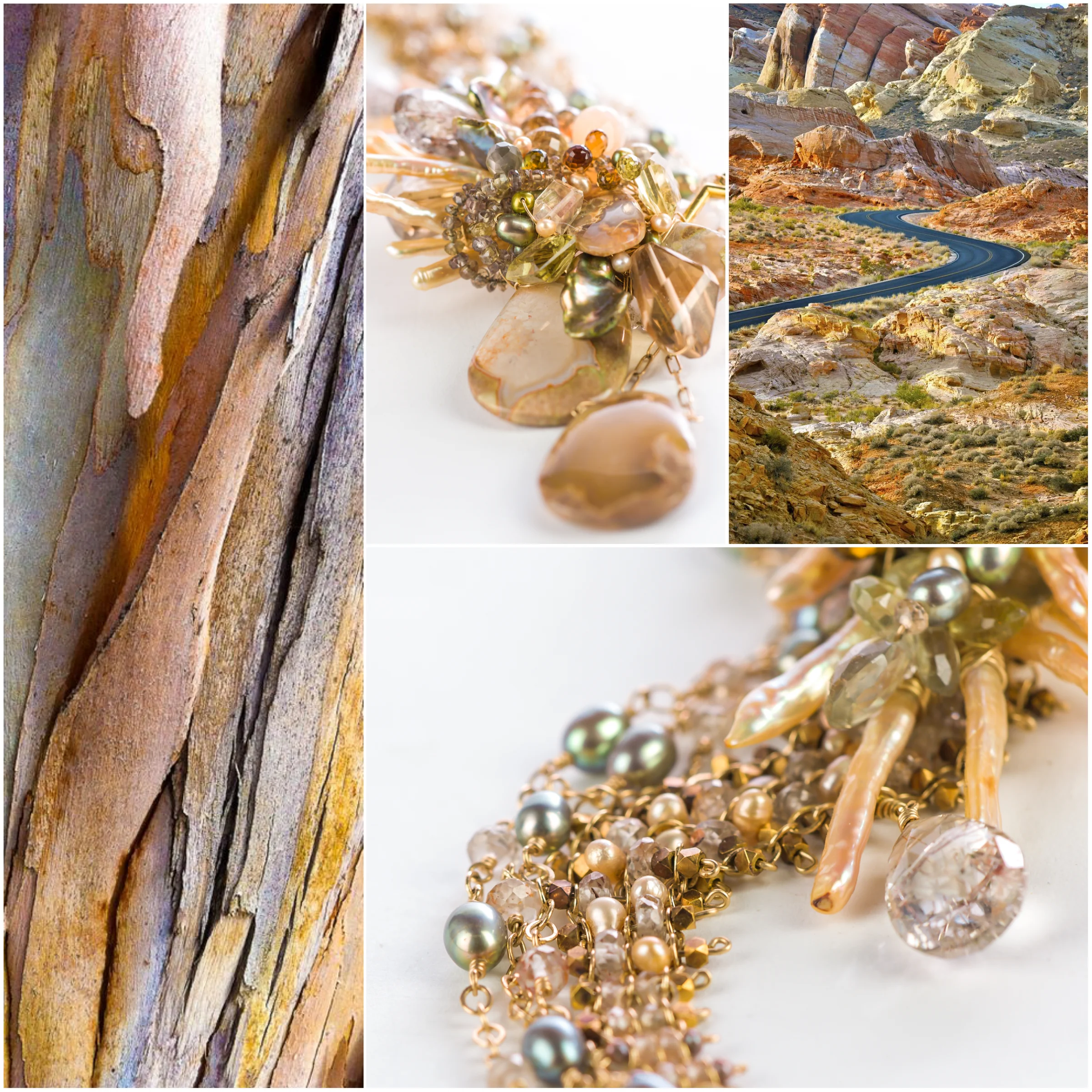 gold gemstone necklace mood board