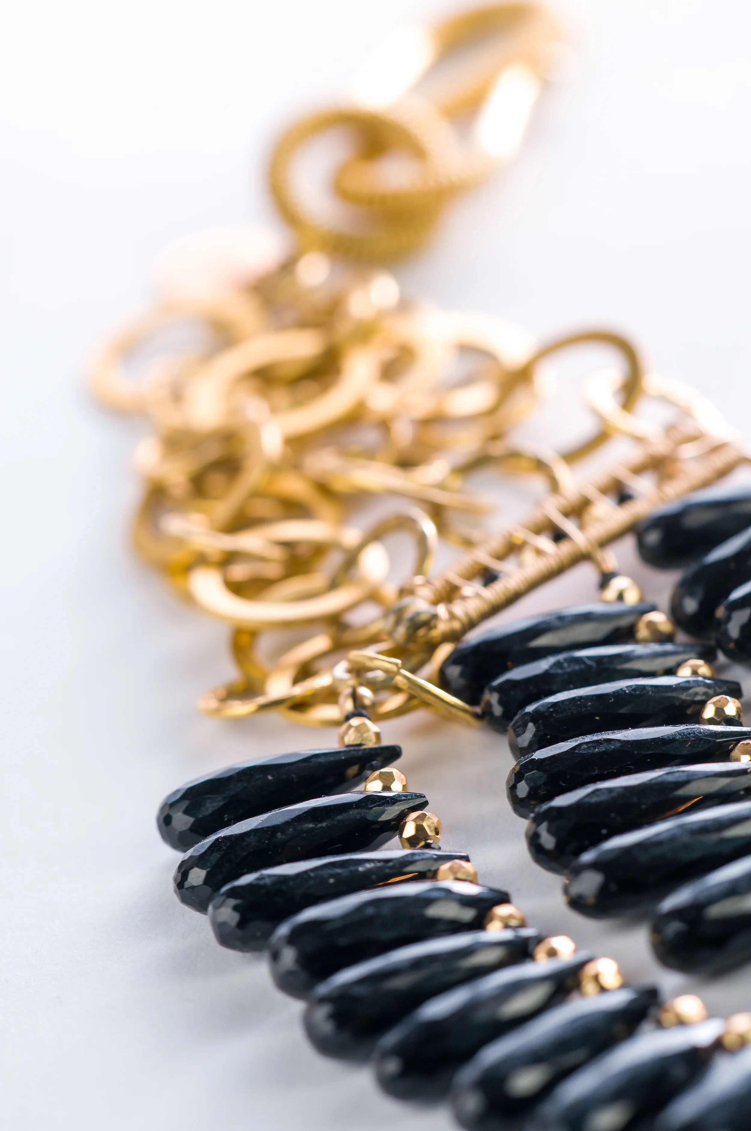 Black Spinel Multi Strand Necklace
