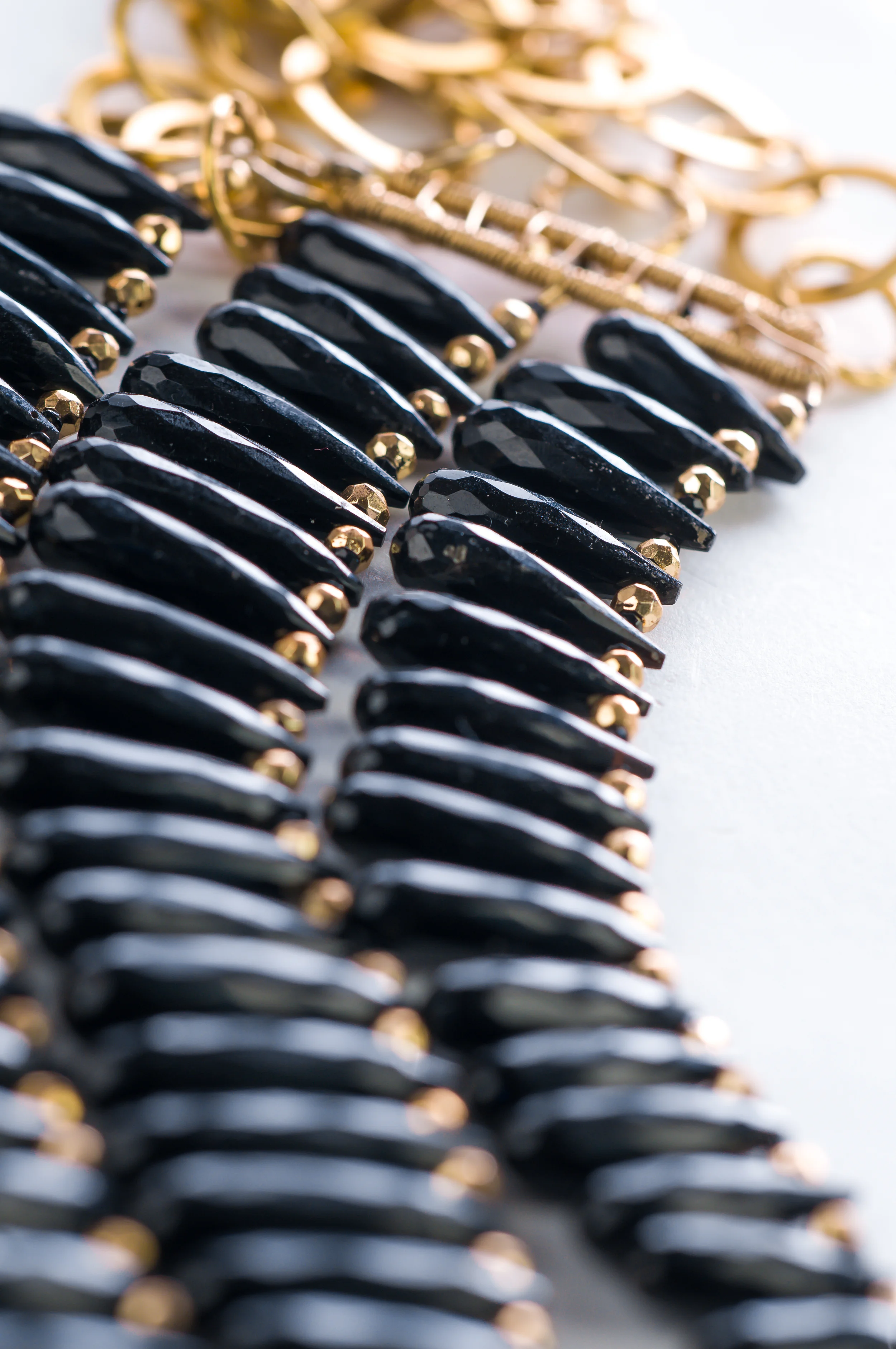 Black Spinel Multi Strand Necklace