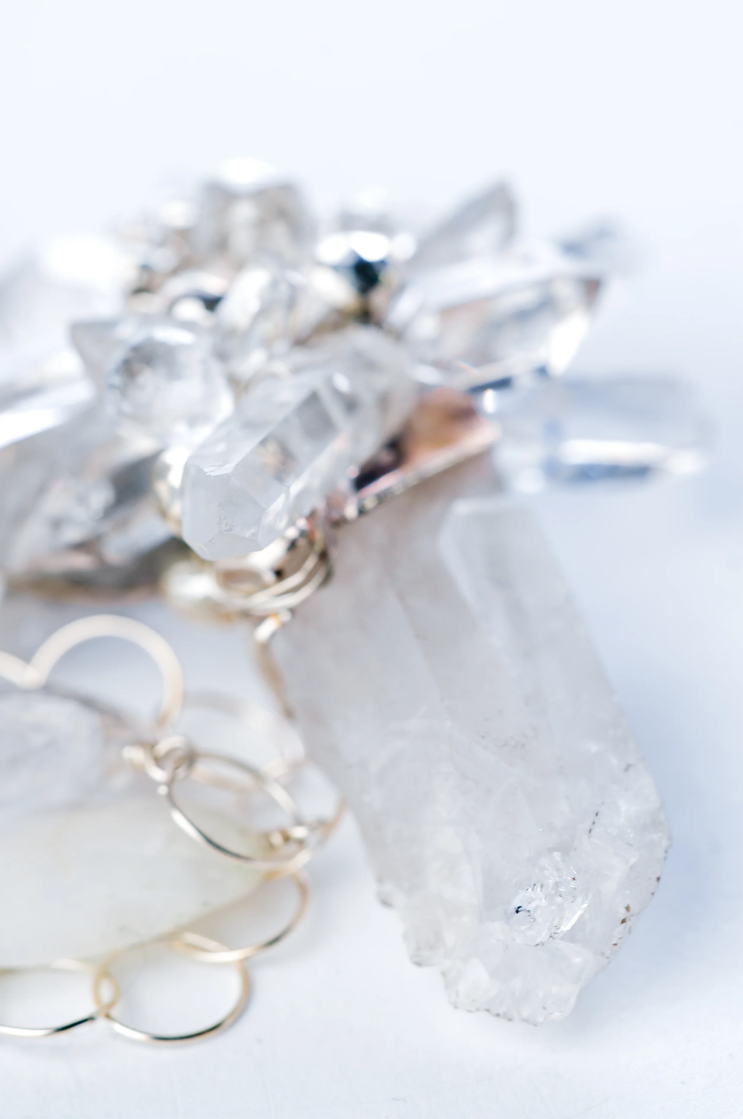 Silver Crystal Gemstone Necklace