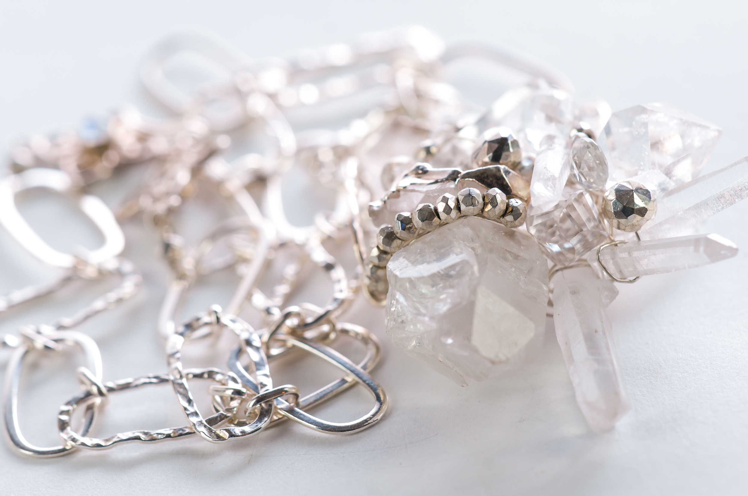 Silver crystal necklace