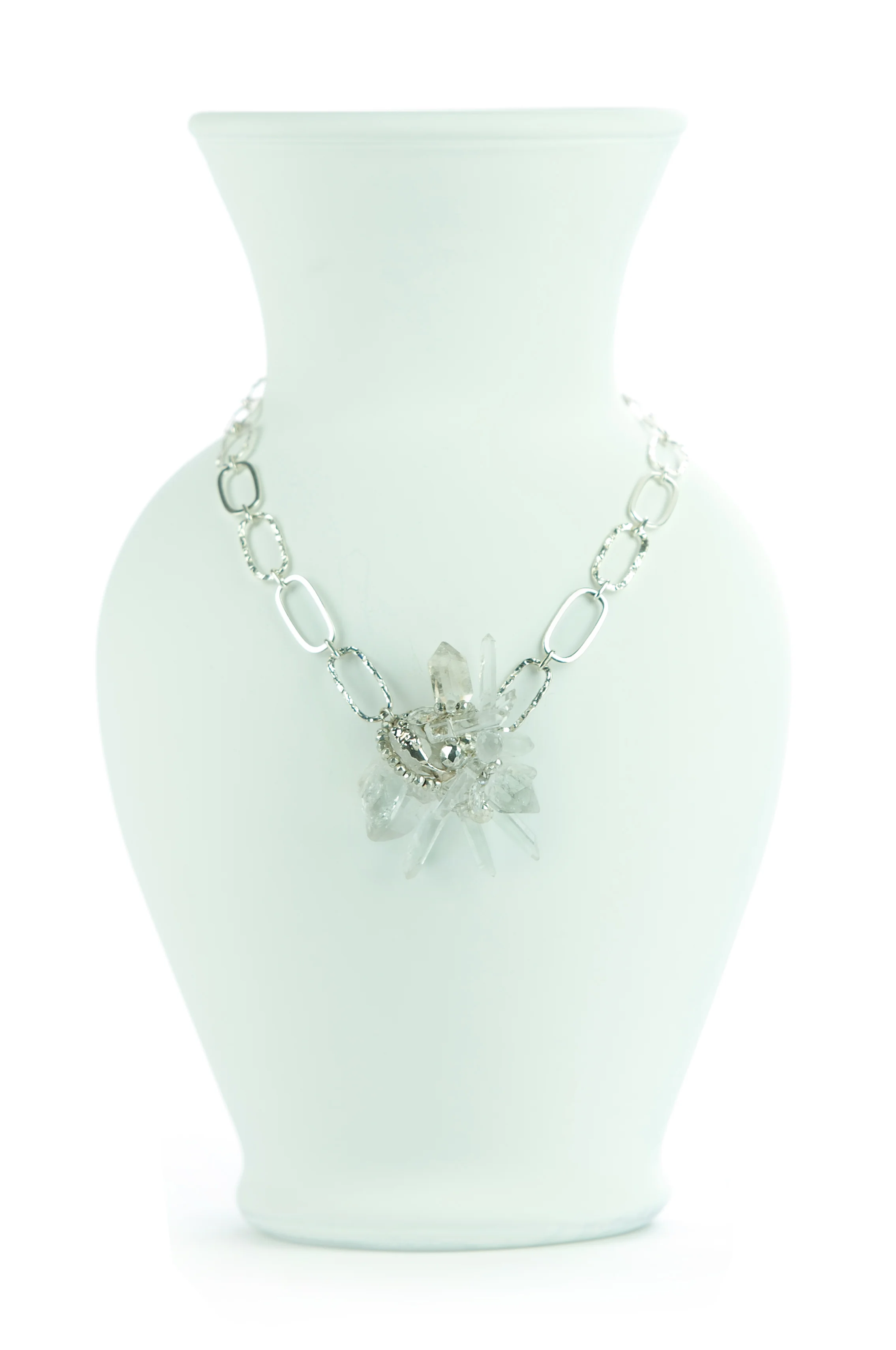 Silver crystal necklace