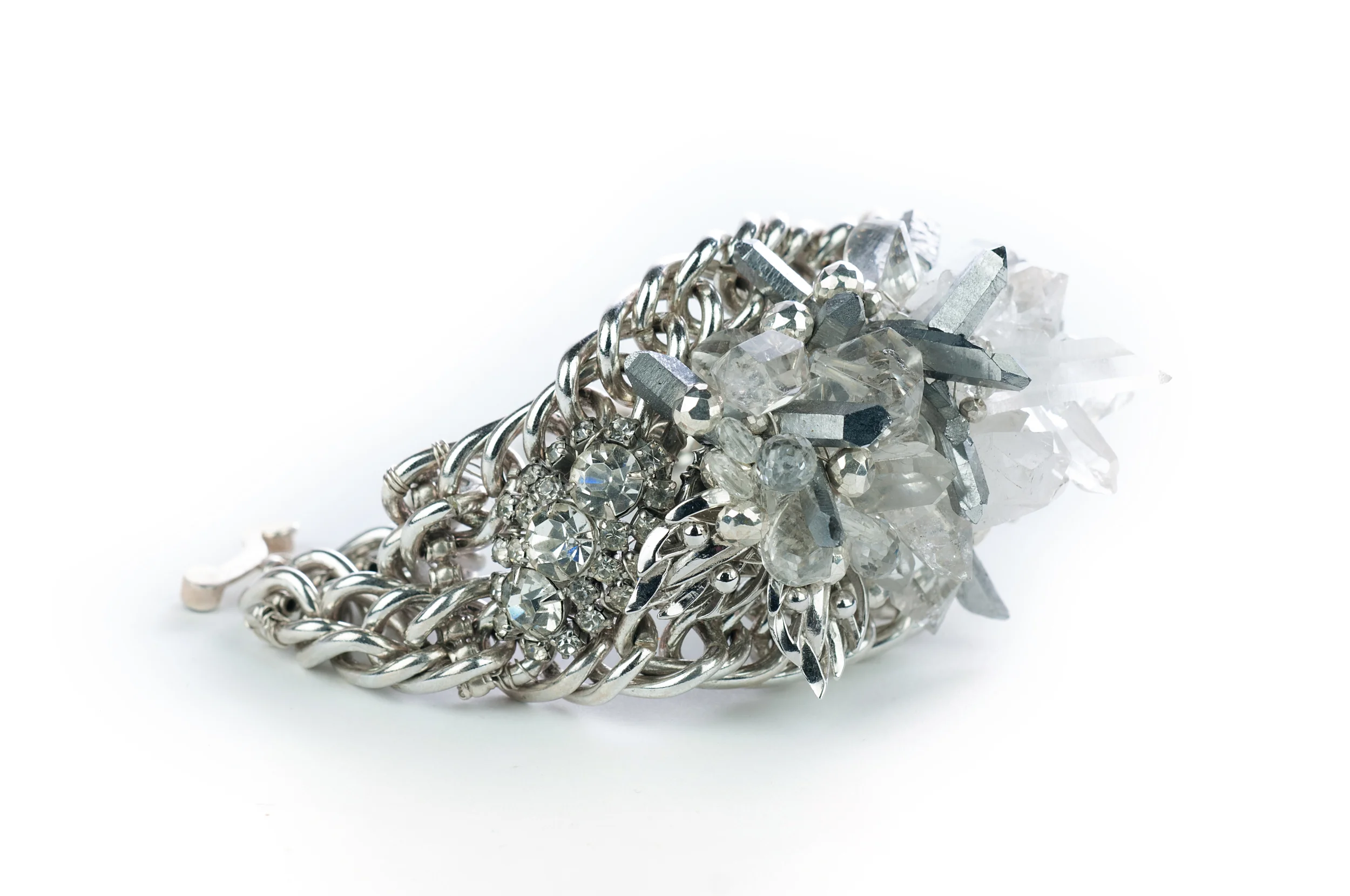 Silver vintage and crystal bracelet