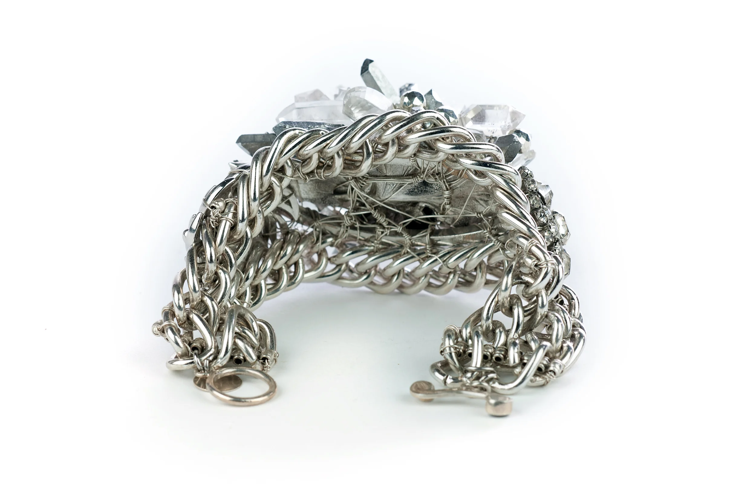 Silver vintage and crystal bracelet