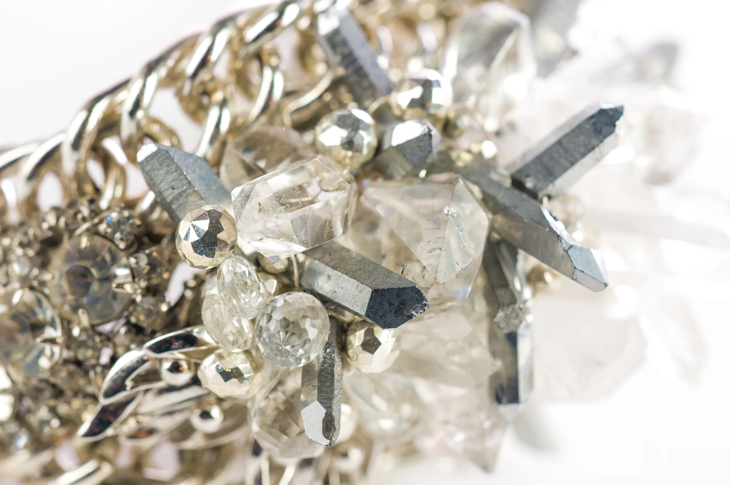 Silver vintage and crystal bracelet