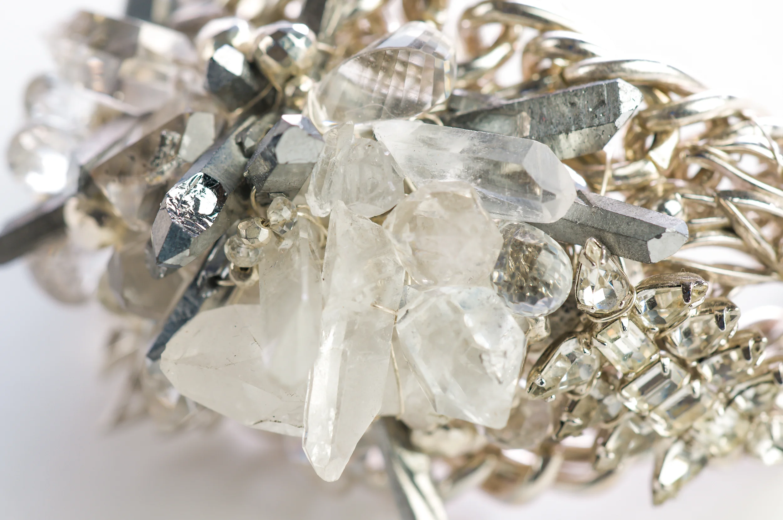 Silver vintage and crystal bracelet