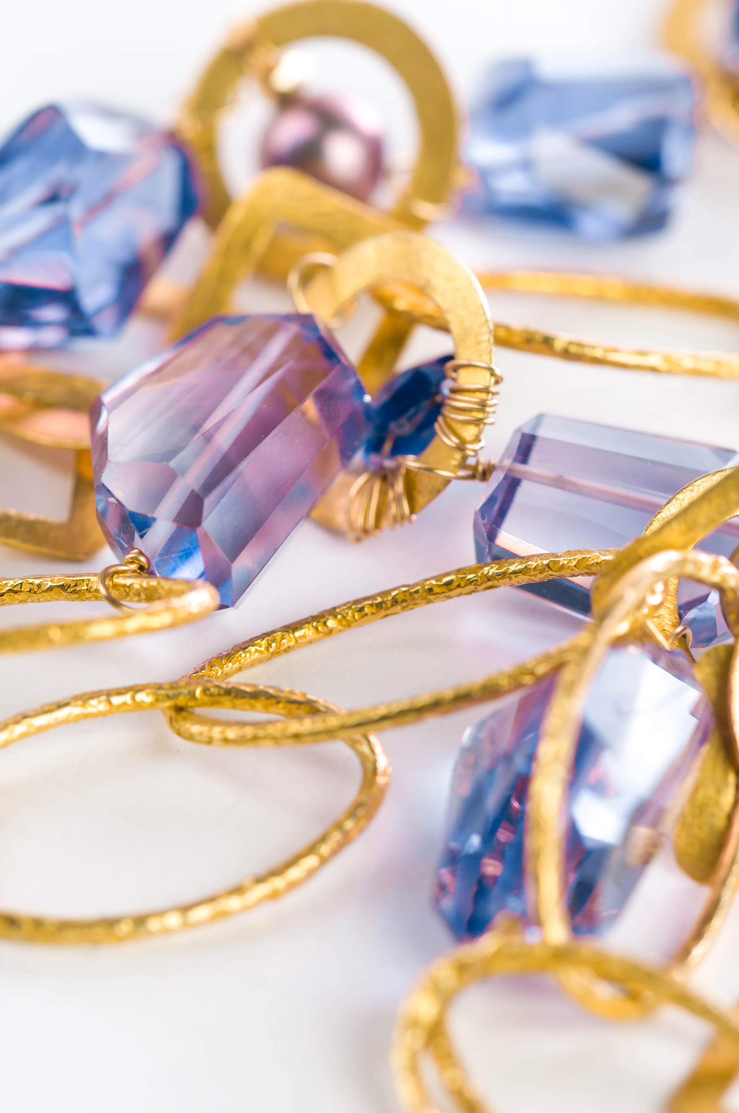 Amethyst Druzy Long Necklace Details