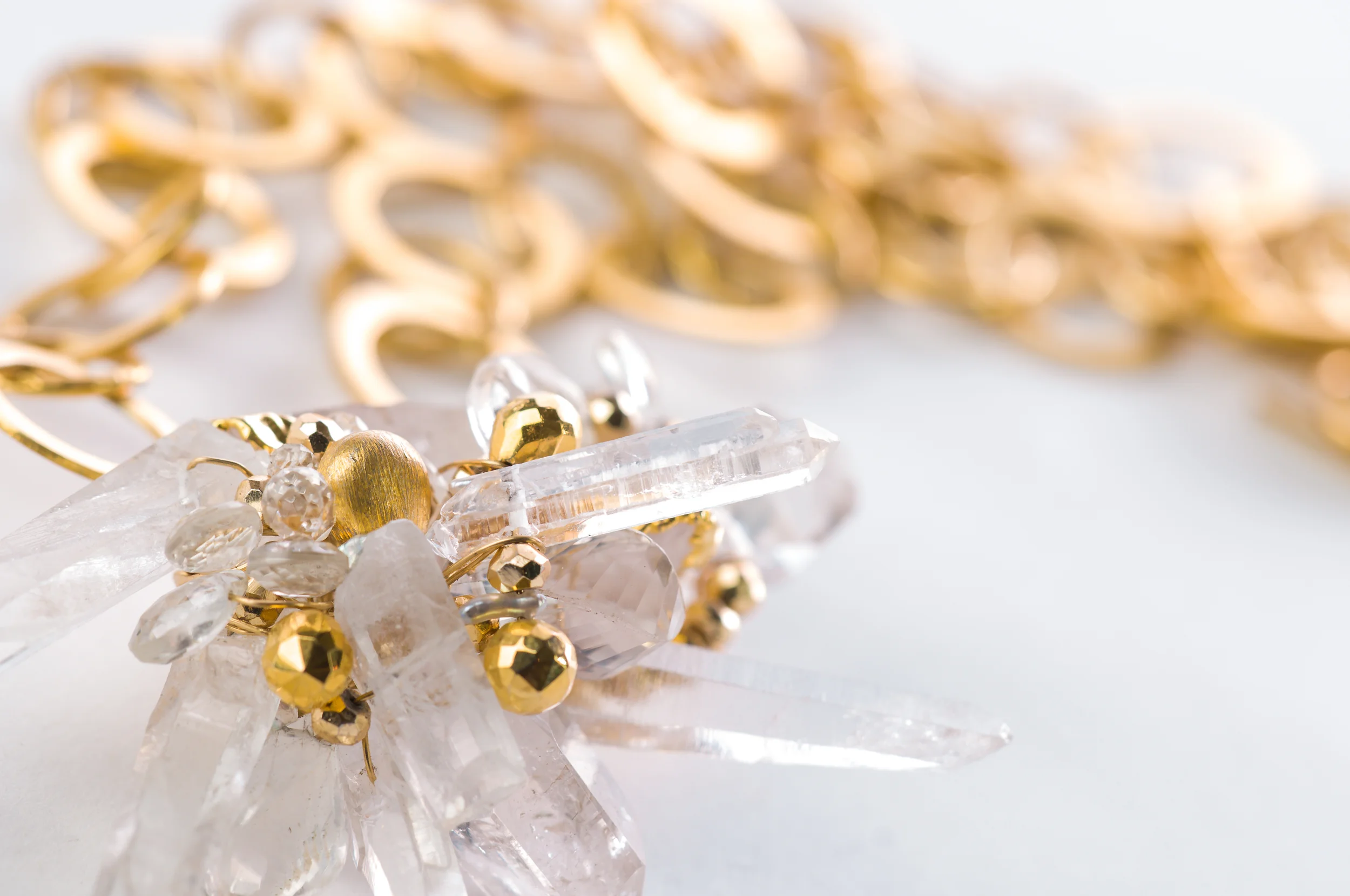 gold crystal necklace