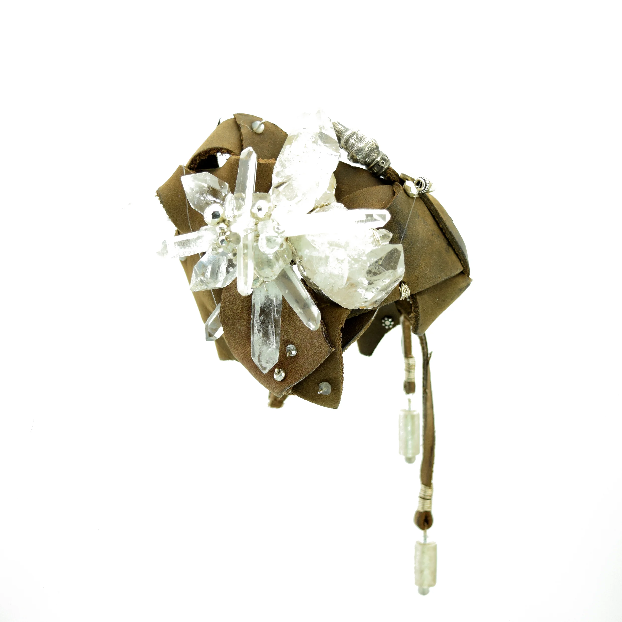 leather and crystal bracelet