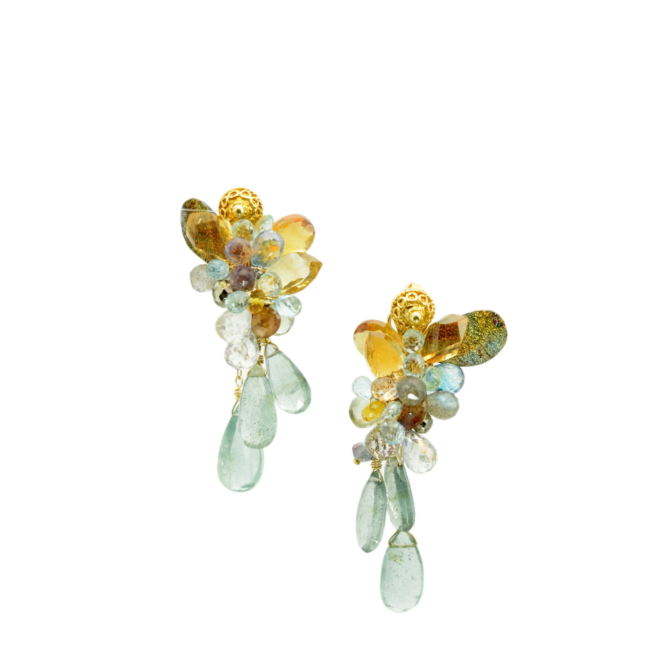 Gemstone Multi Drop Earrings