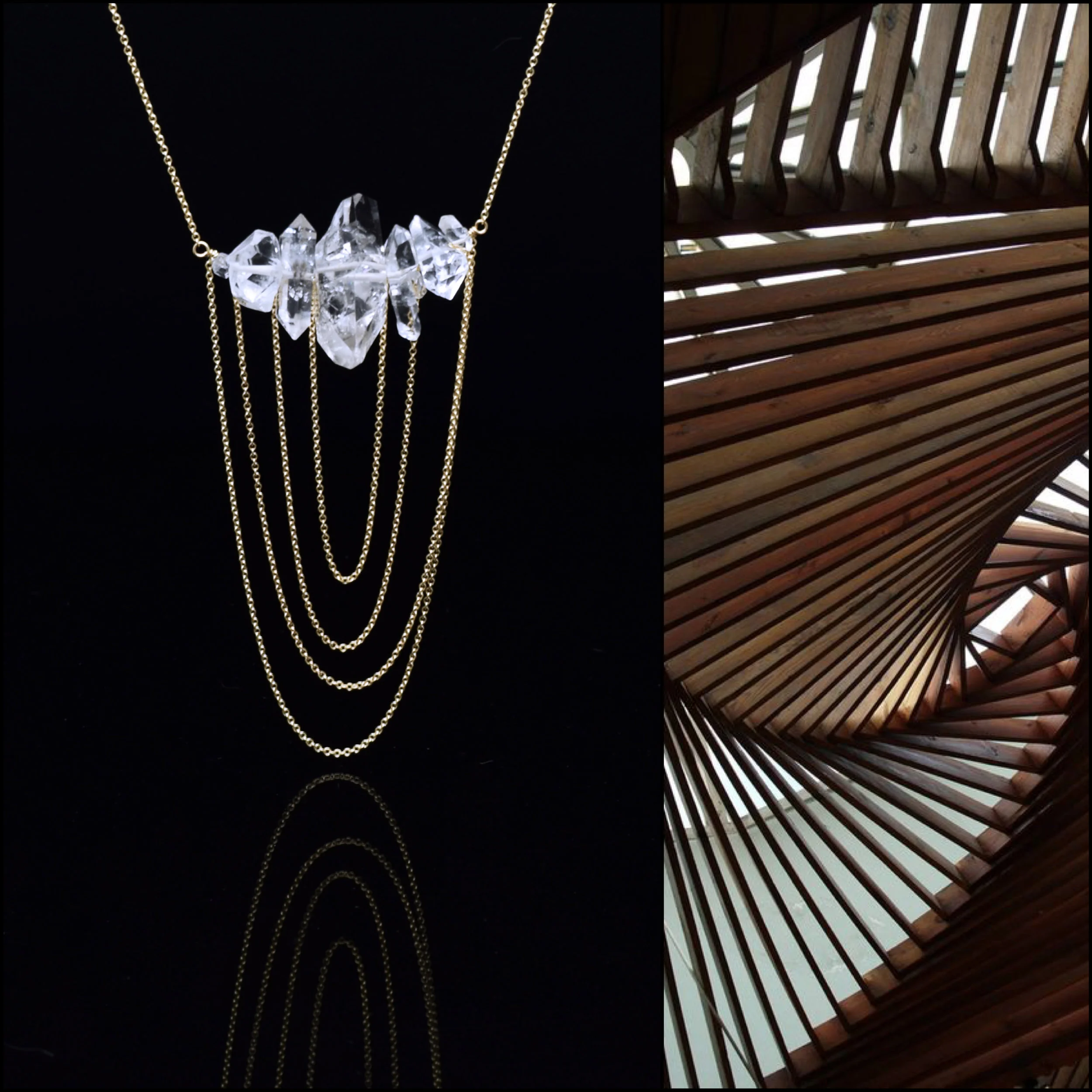 HERKIMER DIAMOND DRAPE CHAIN NECKLACE