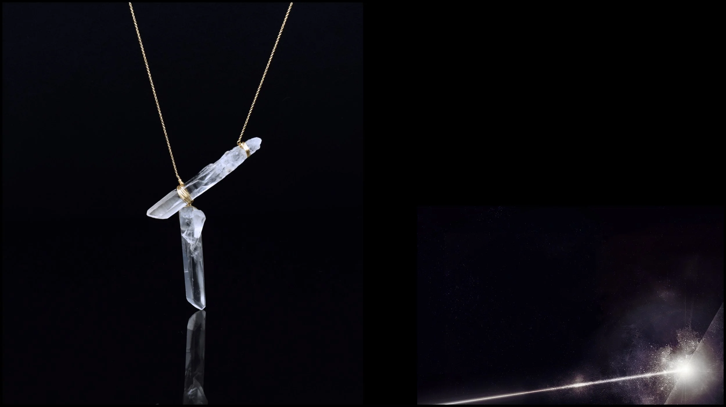 ASYMMETRIC CRYSTAL PENDANT NECKLACE