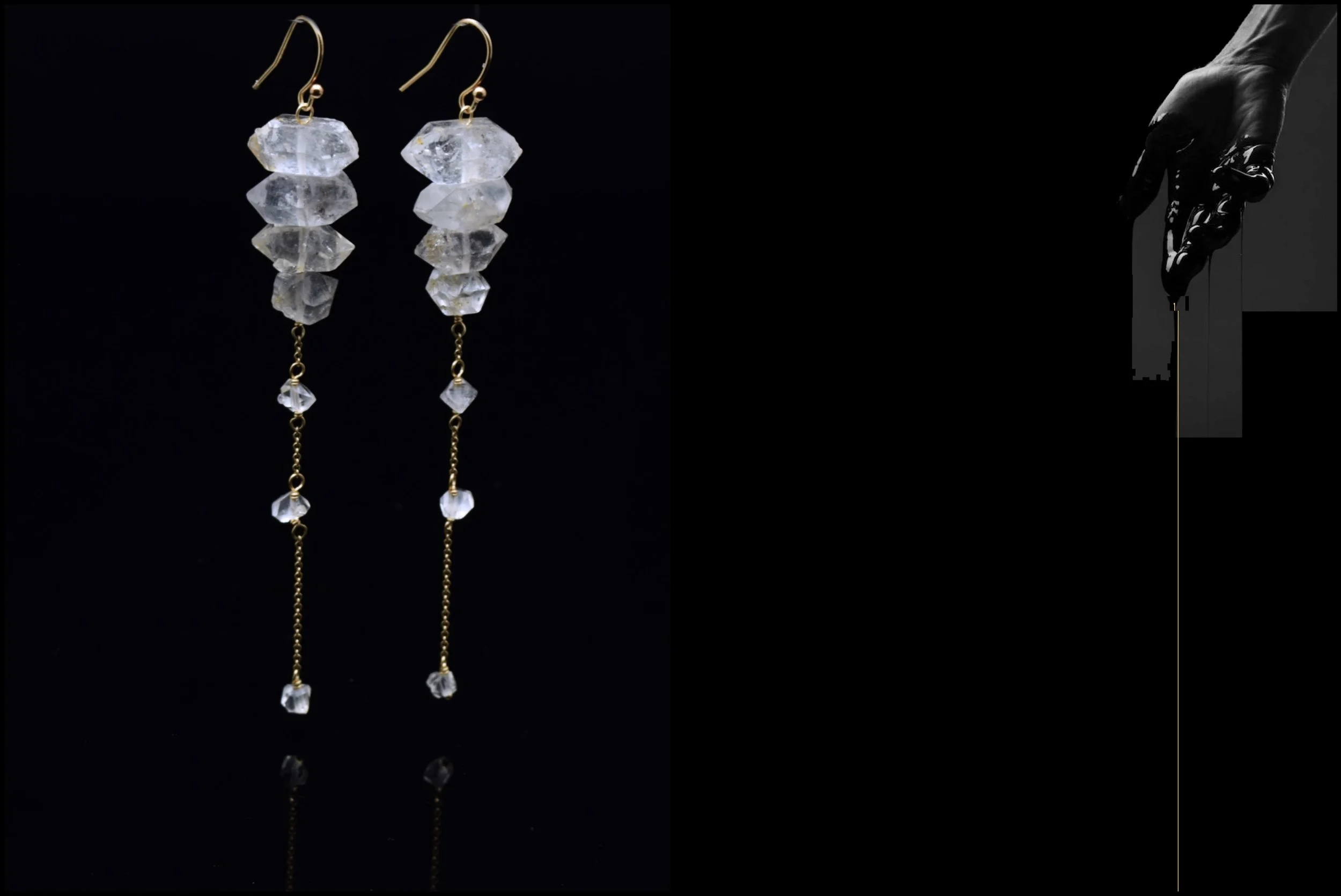 CRYSTAL GRAVITY EARRING
