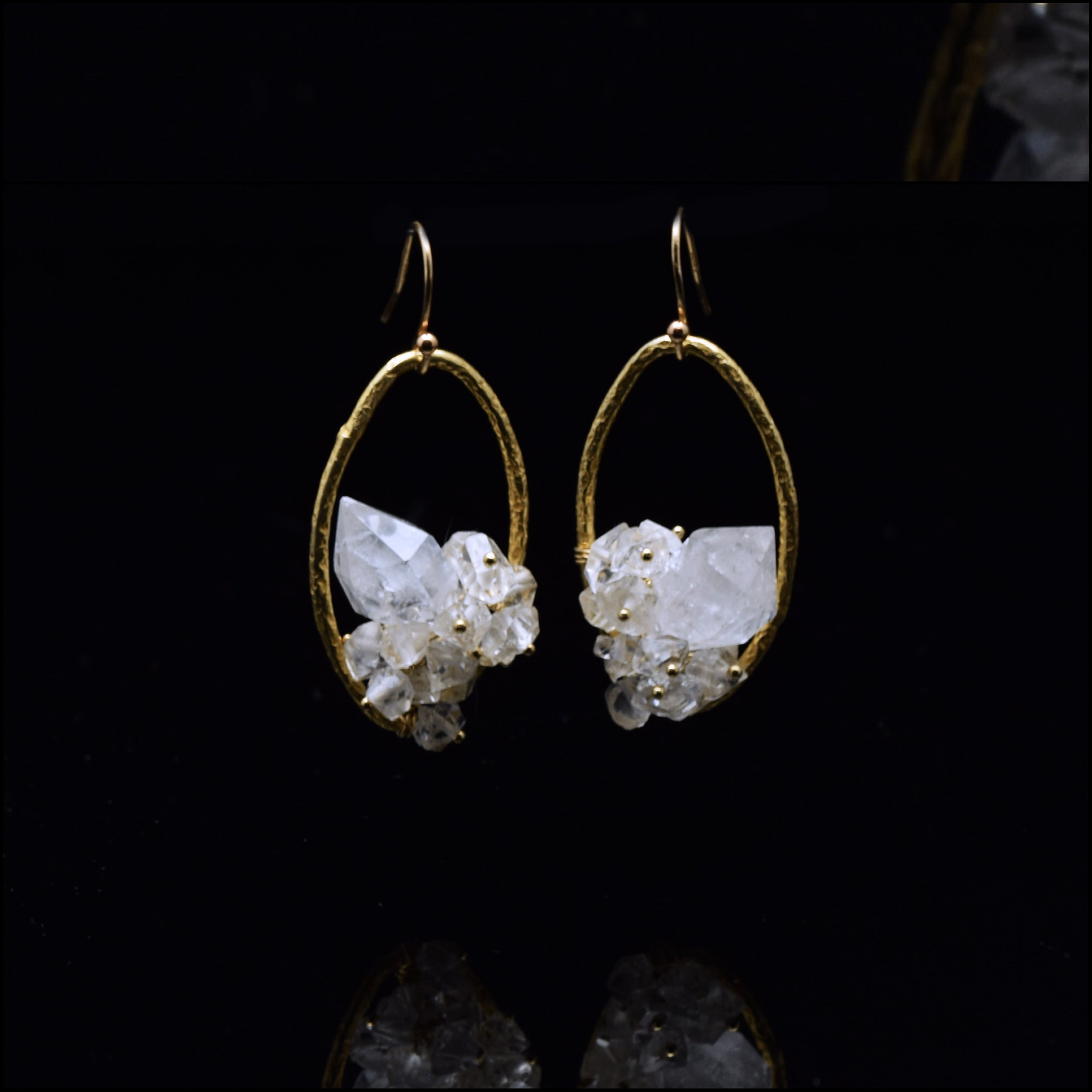ROCK CRYSTAL CLUSTER EARRINGS