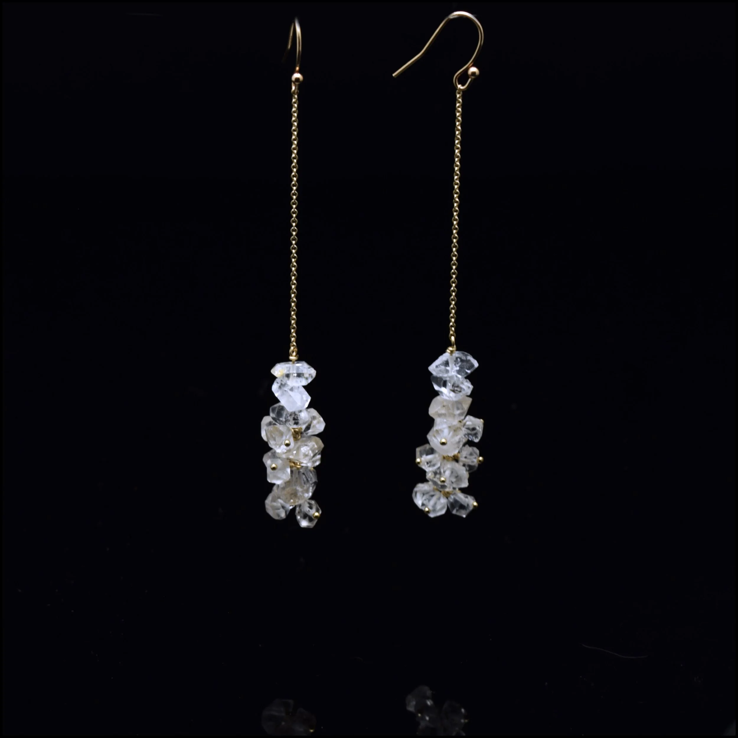 CRYSTAL CLUSTER PENDANT DROP EARRINGS