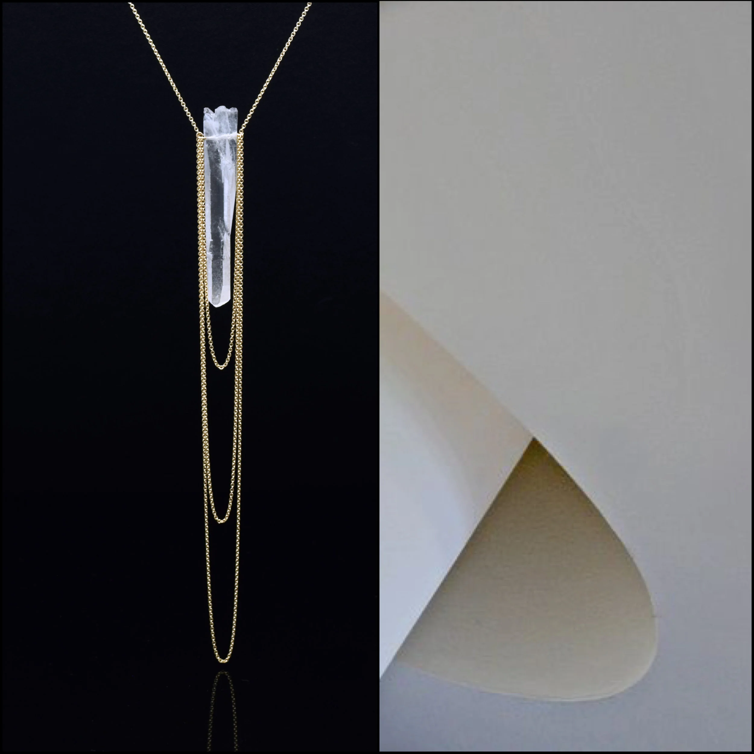 CRYSTAL PENDANT DRAPE NECKLACE