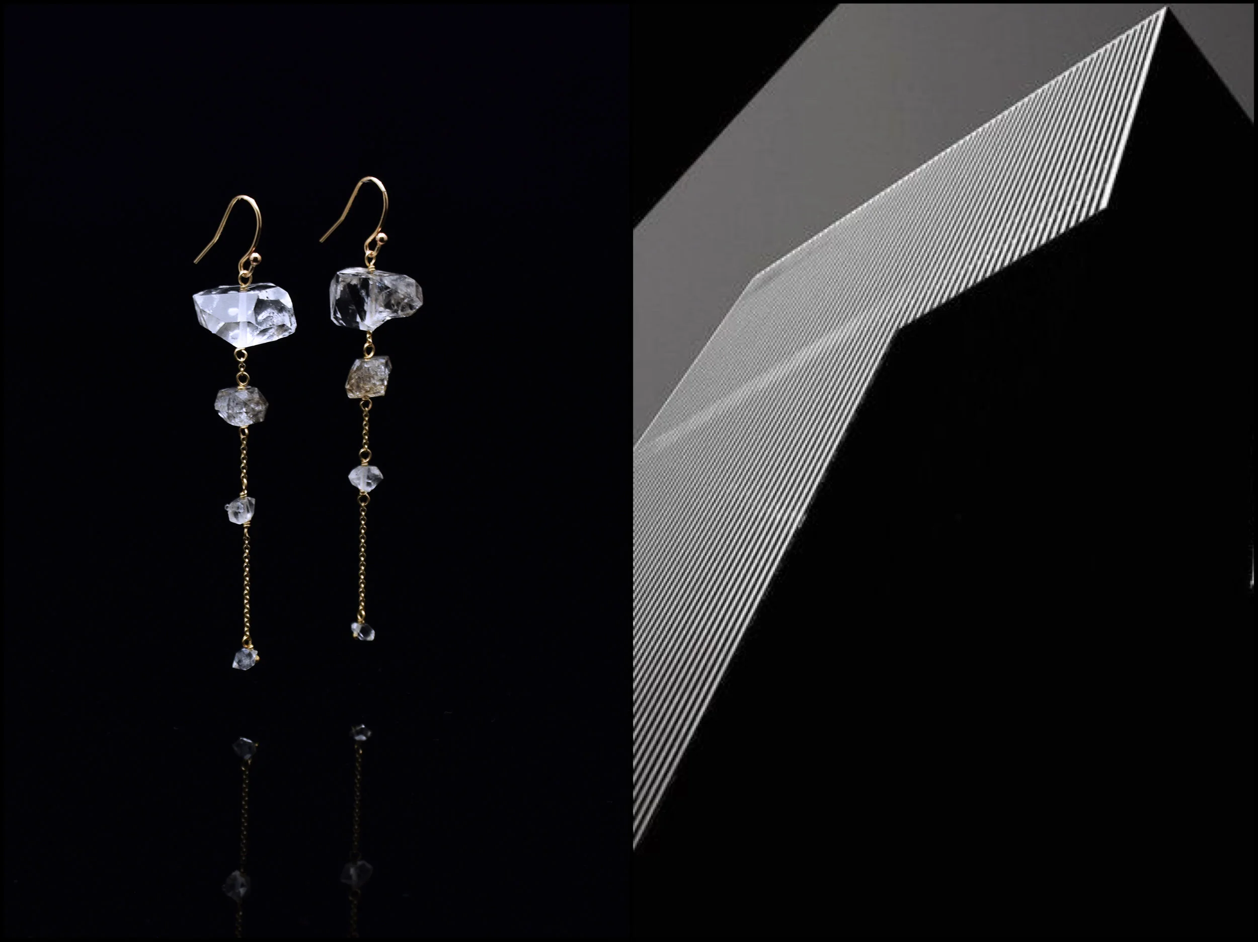 HERKIMER DIAMOND SIMPLE DROP EARRINGS