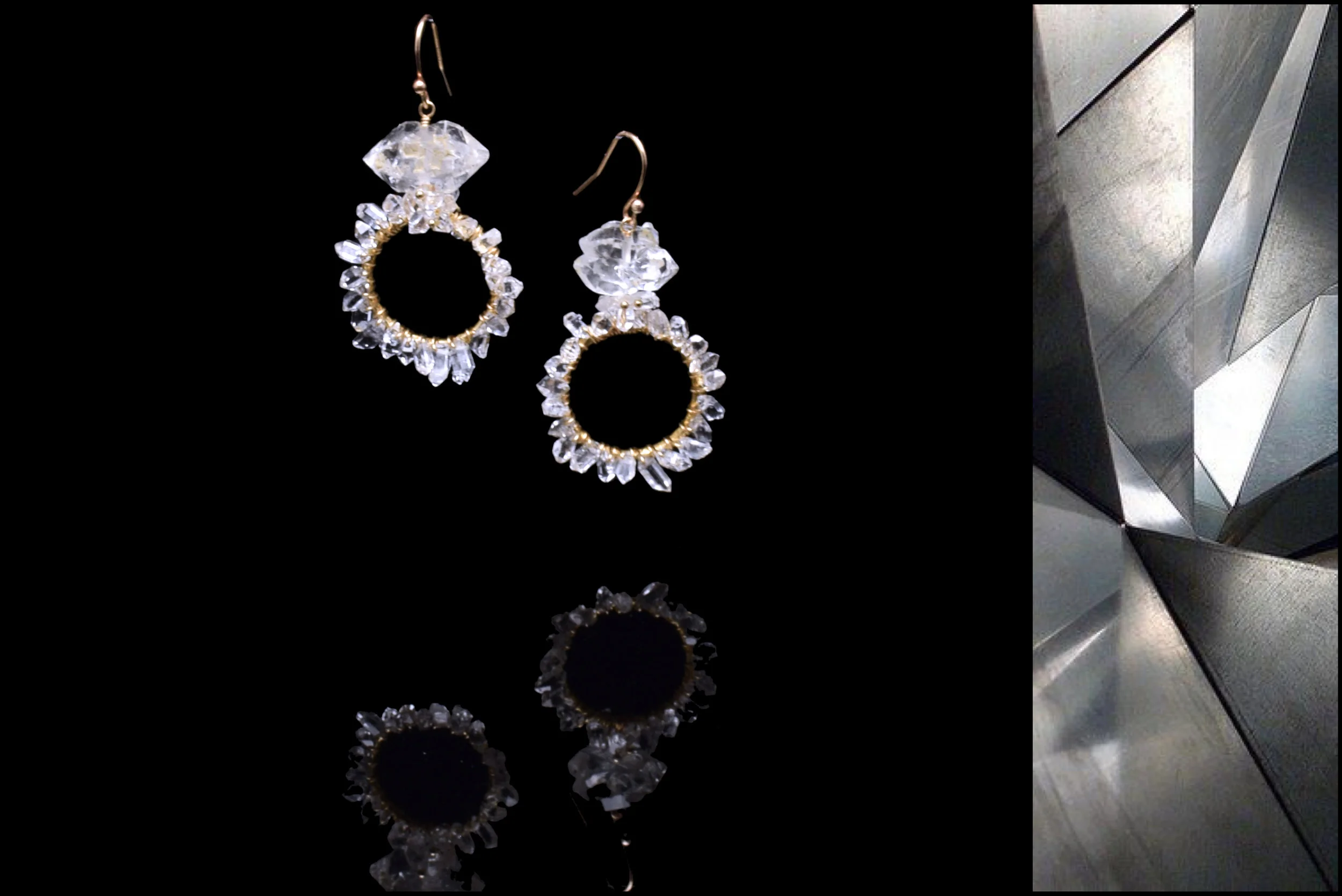 HALO HERKIMER EARRINGS