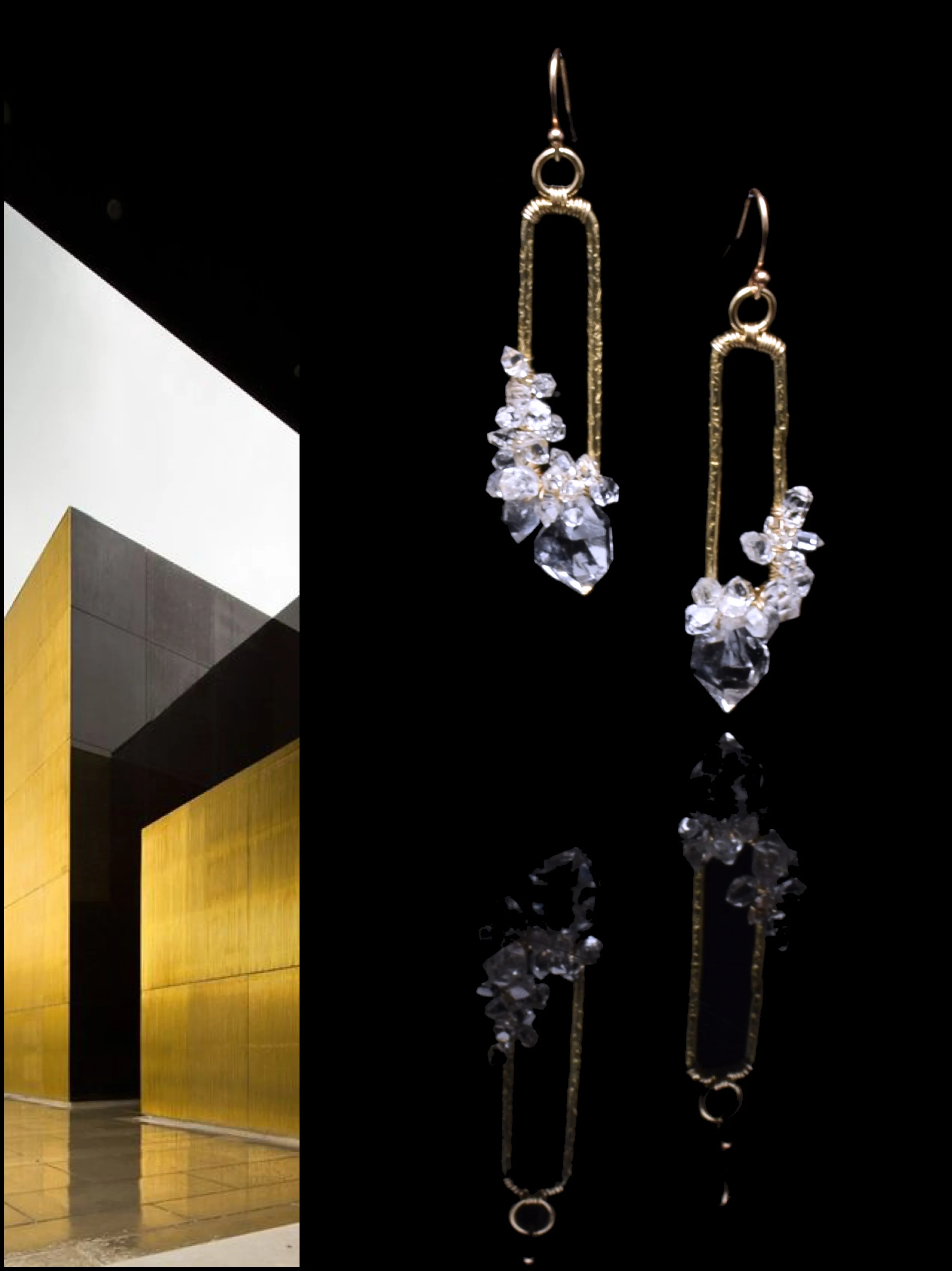 OPEN WINDOW HERKIMER EARRINGS