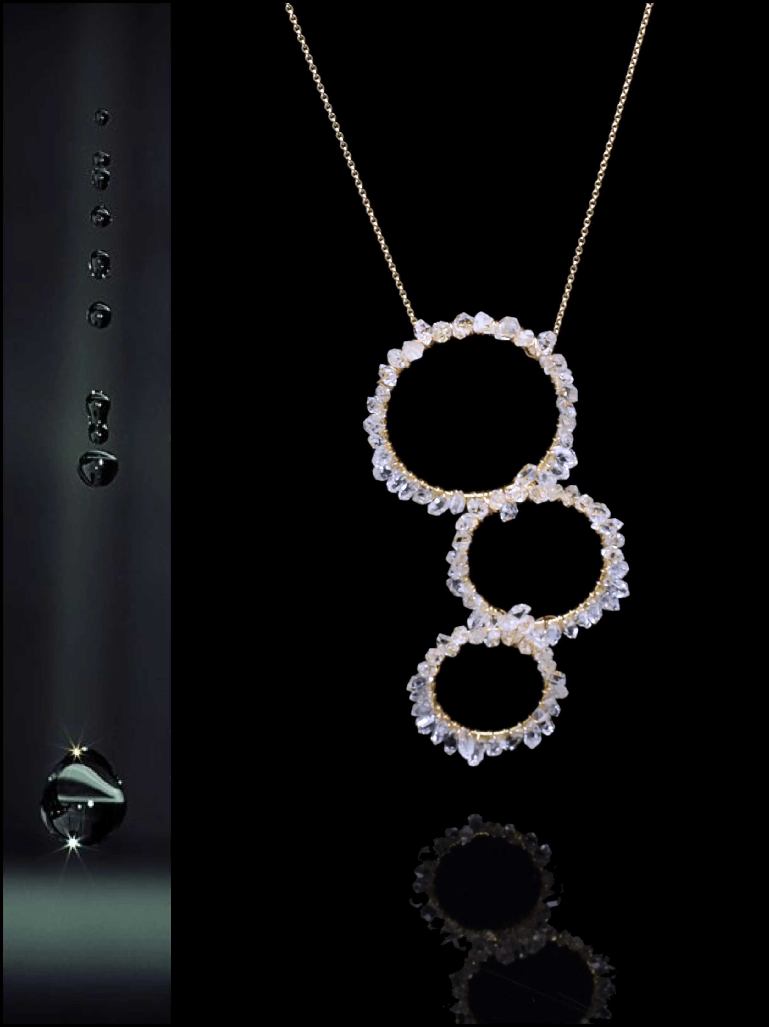 CIRCLES HERKIMER PENDANT NECKLACE