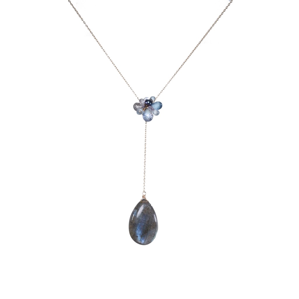 gemstone labradorite drop necklace