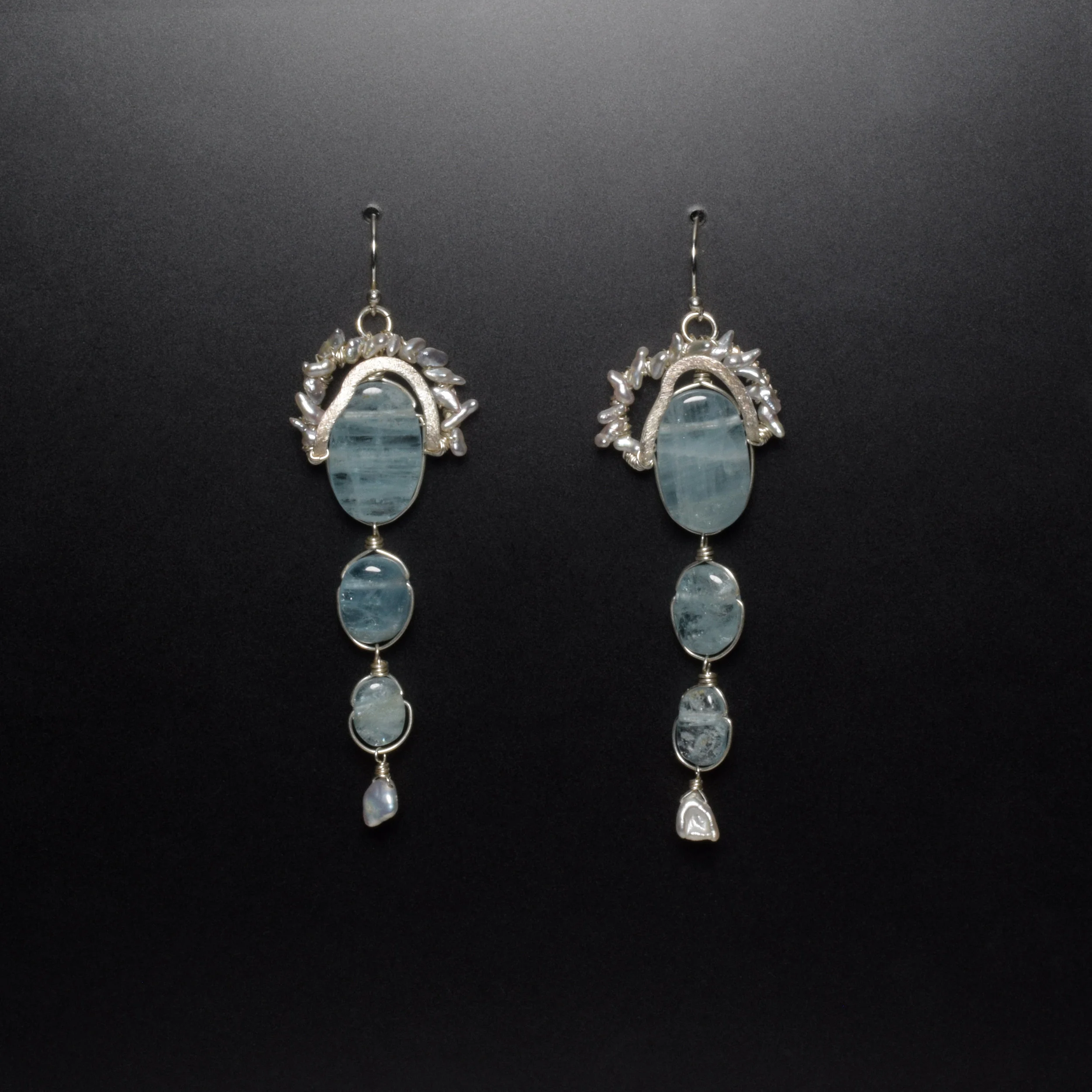 Fishes of Hae Aquamarine Earrings