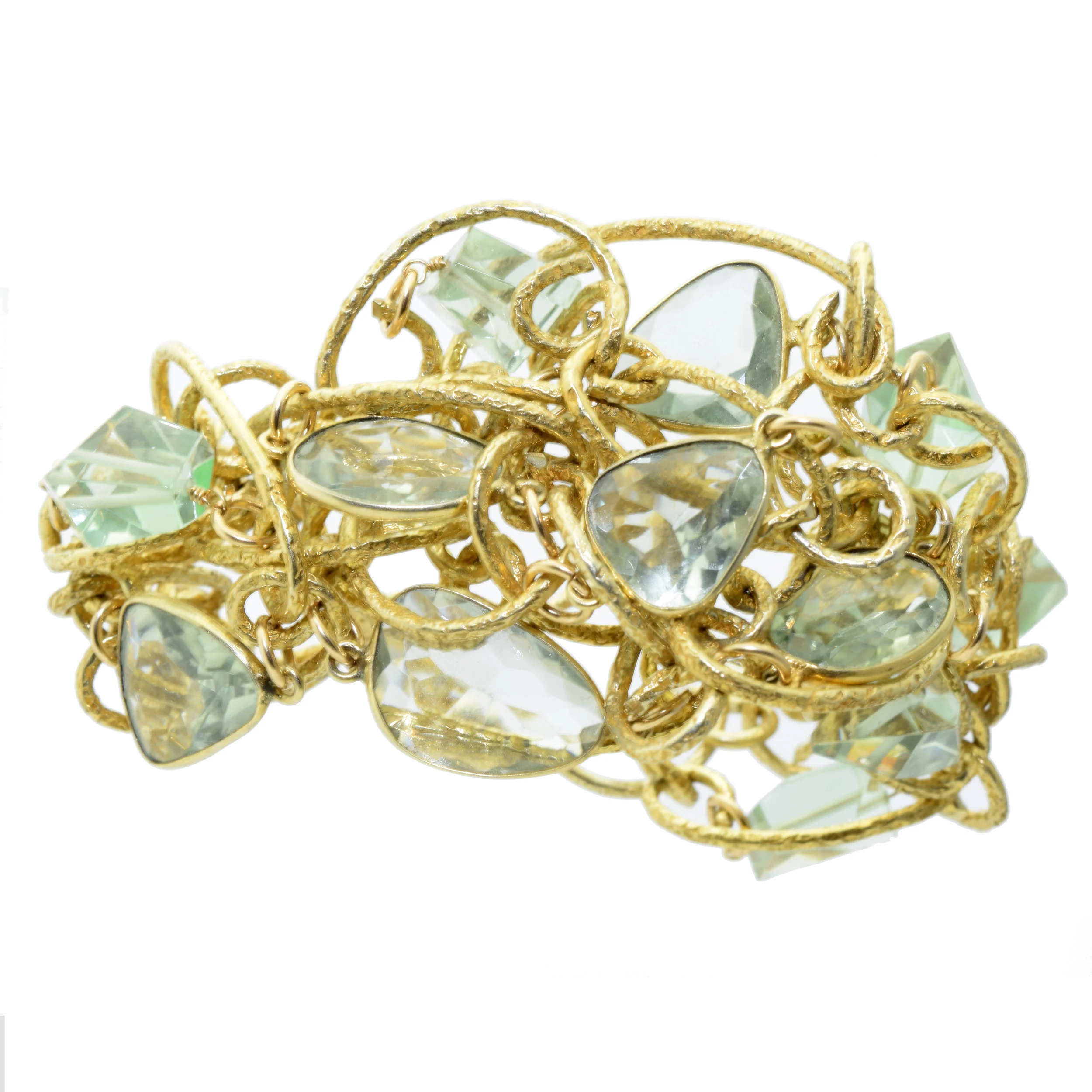 GREEN AMETHYST LINK BRACELET