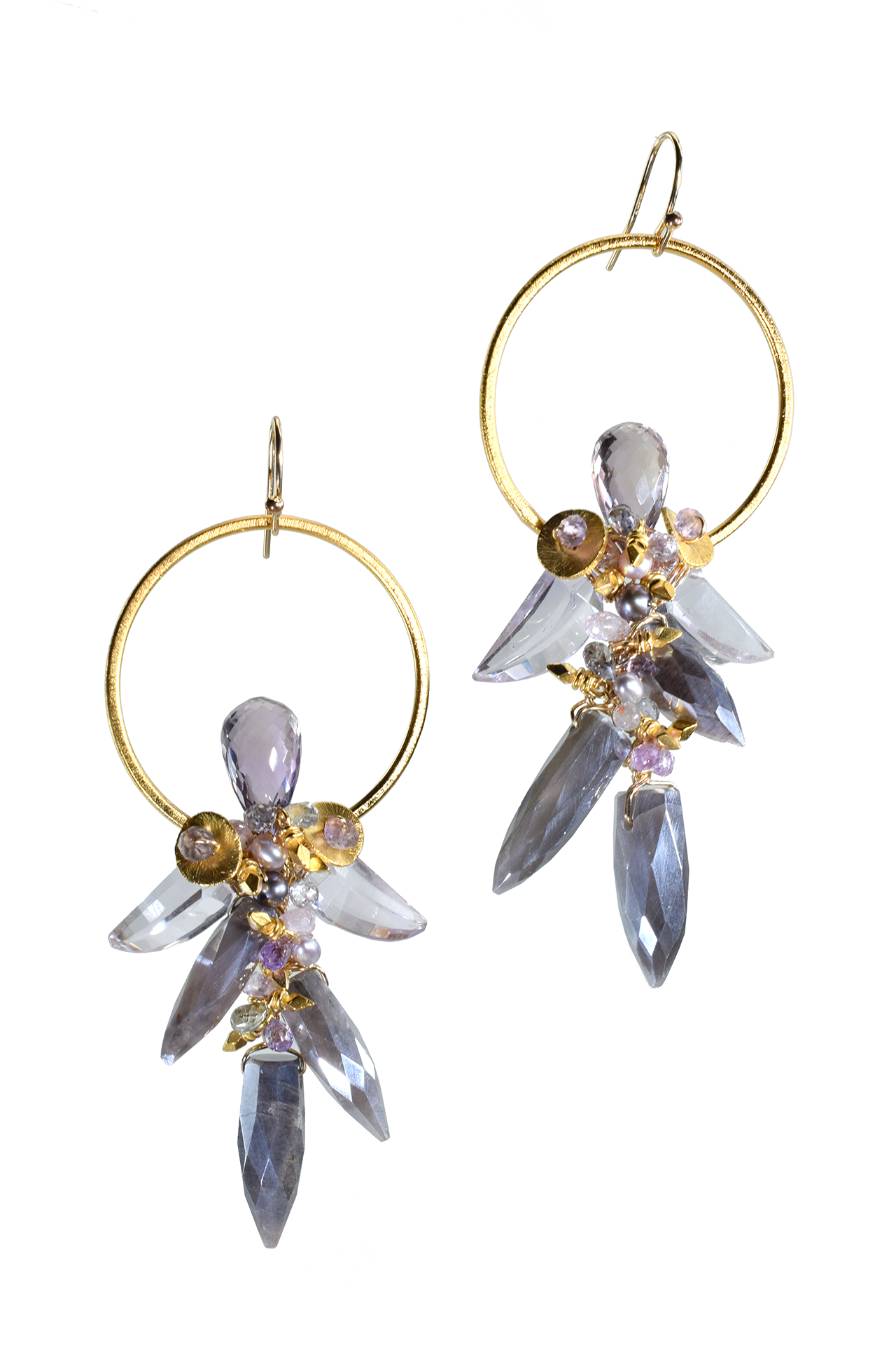 gemstone statement earrings