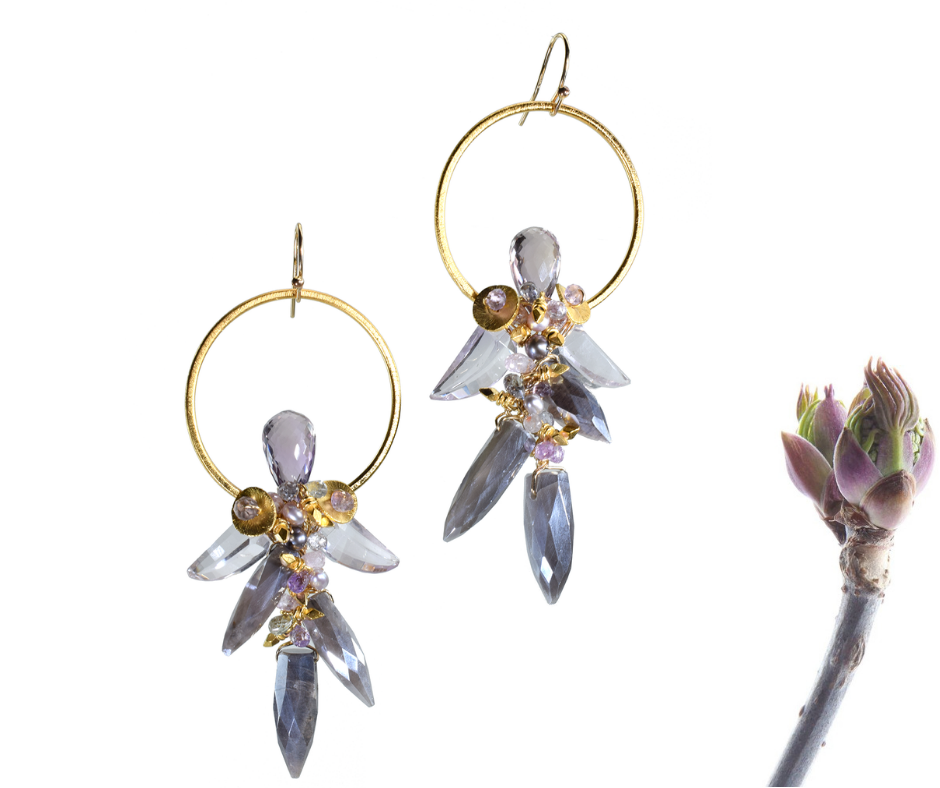 gemstone statement earrings