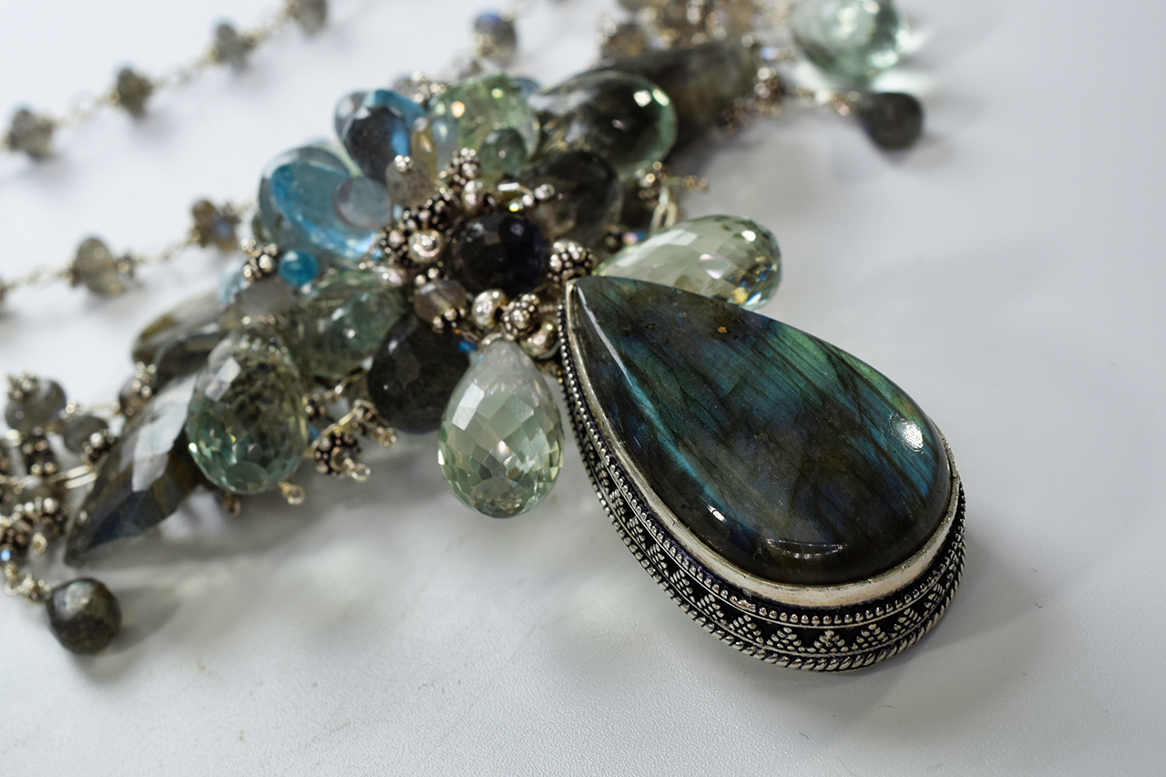 Labradorite statement necklace