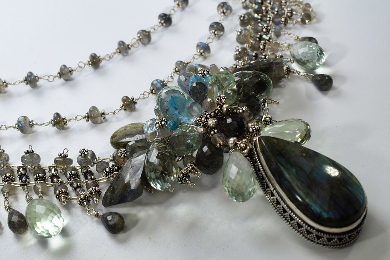 Labradorite statement necklace