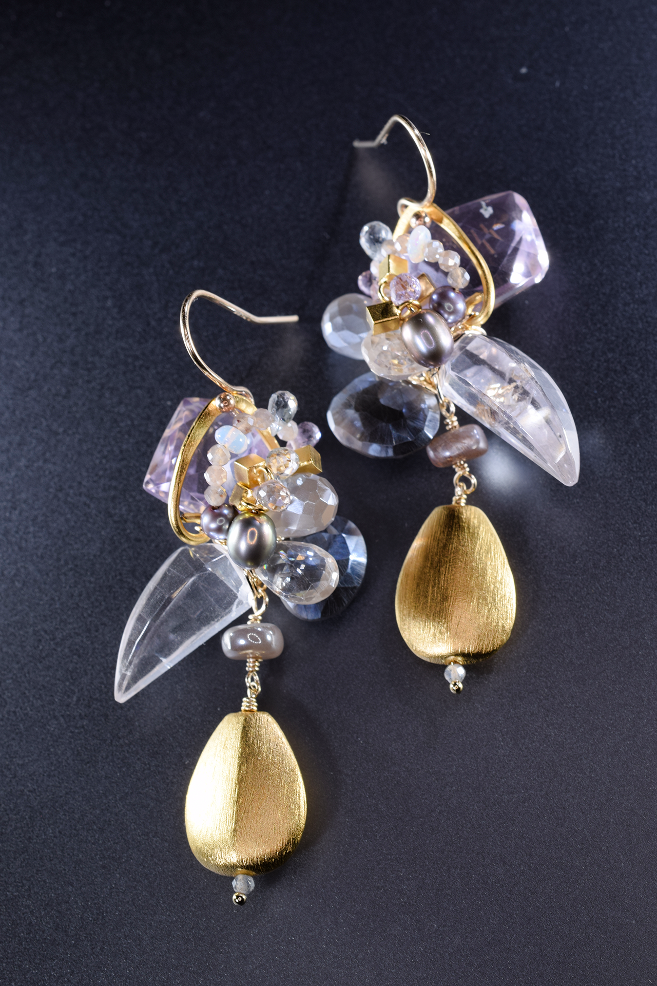 custom earrings gemstones 24k gold vermeil